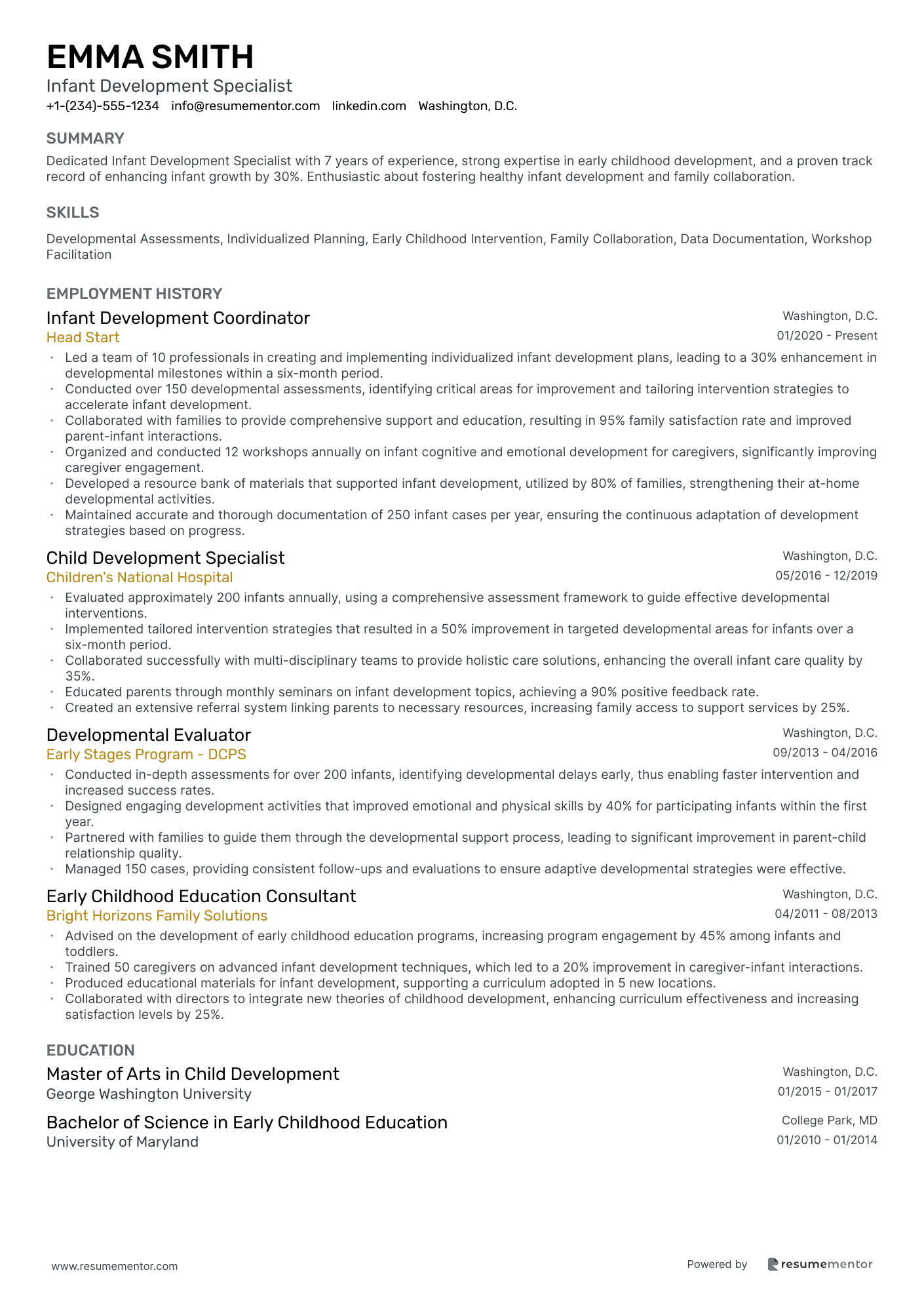 Infant Development Specialist