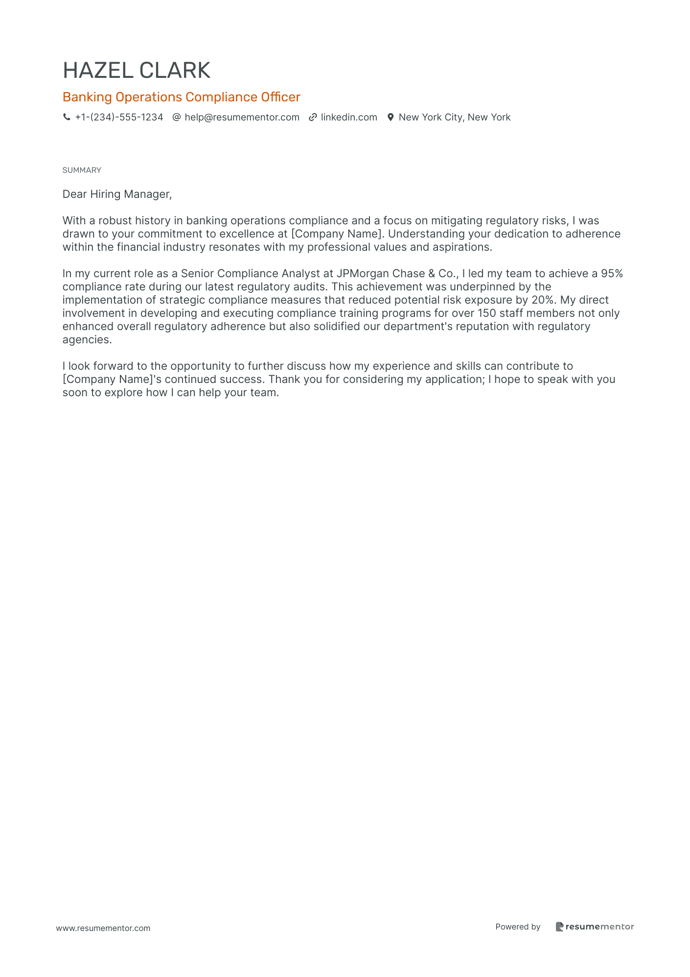 Banking Operations Compliance Officer