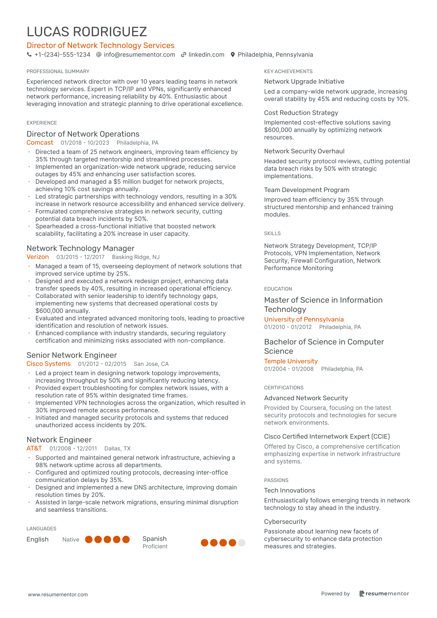 Director of Network Technology Services