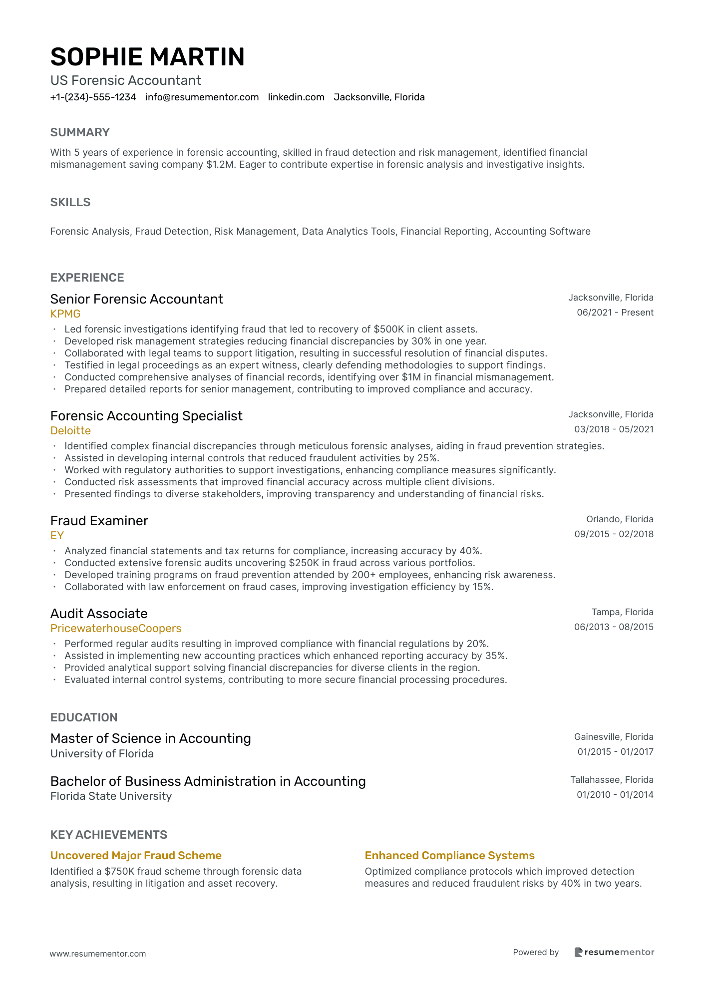 US Forensic Accountant