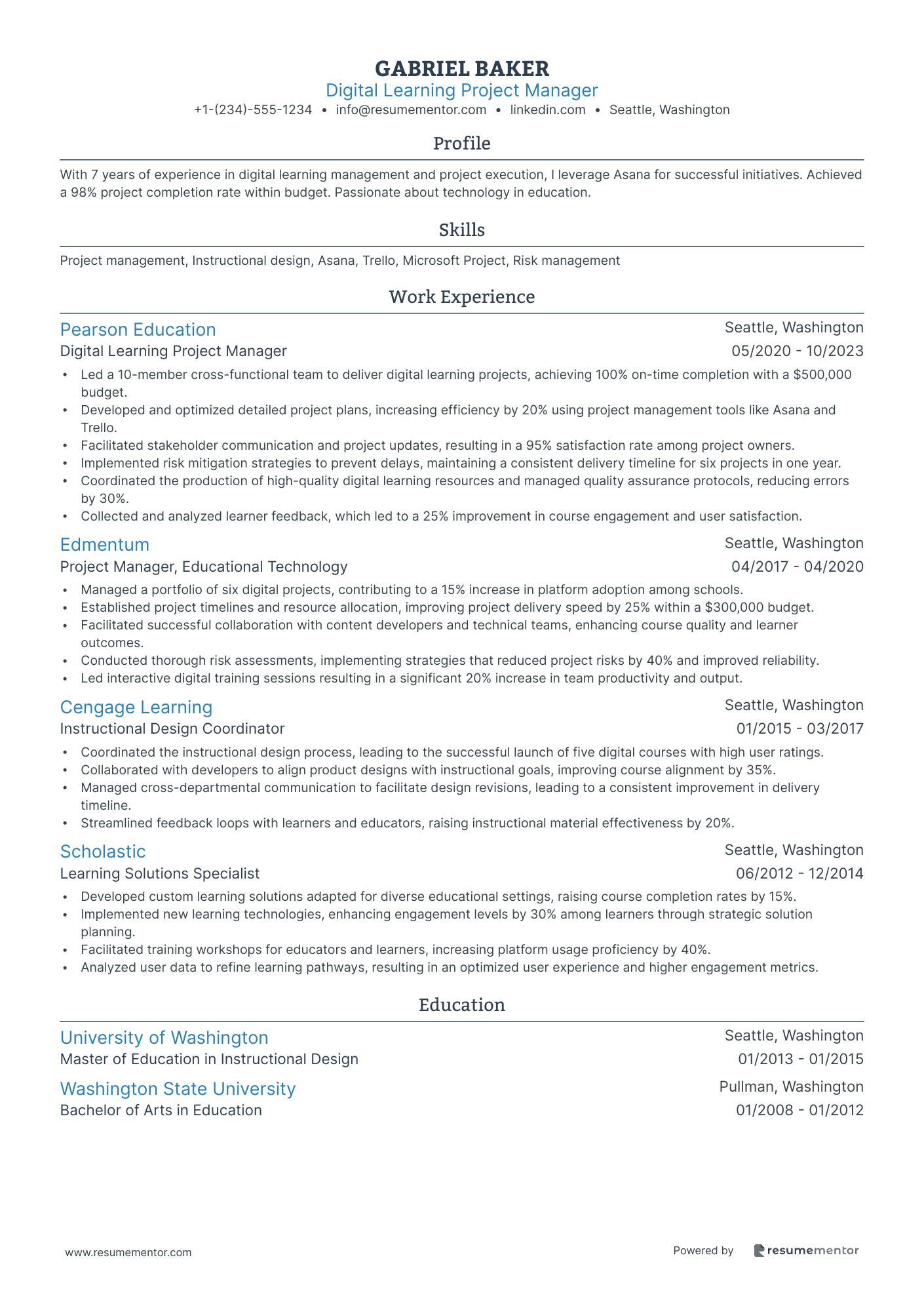 Digital Learning Project Manager