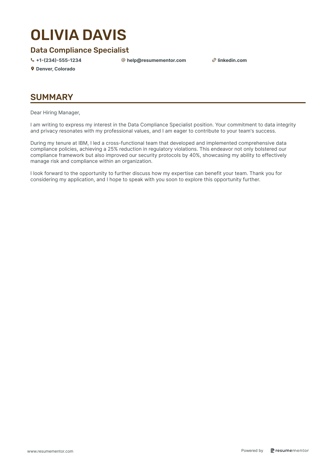 Data Compliance Specialist