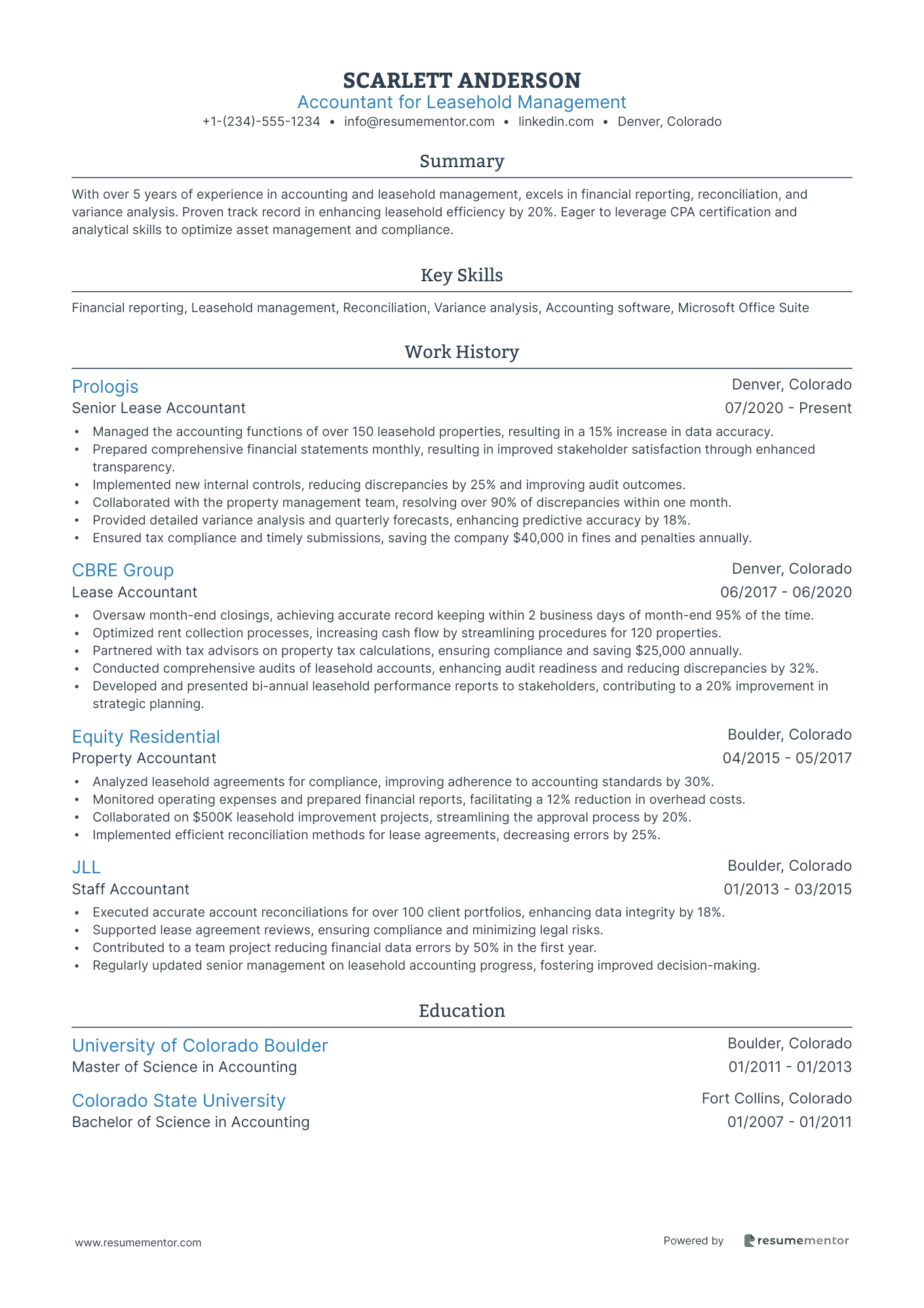 Accountant for Leasehold Management