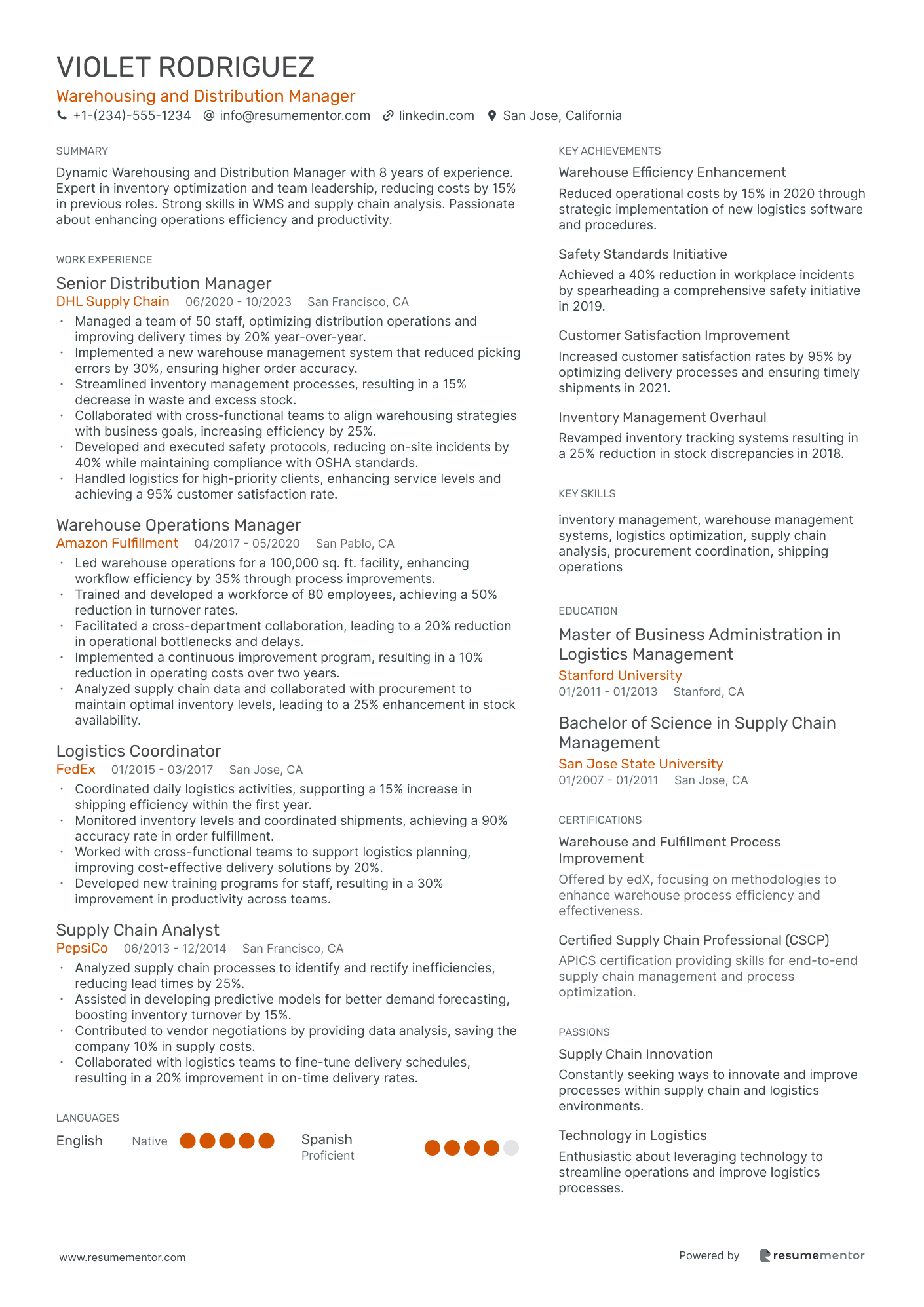 Warehousing and Distribution Manager
