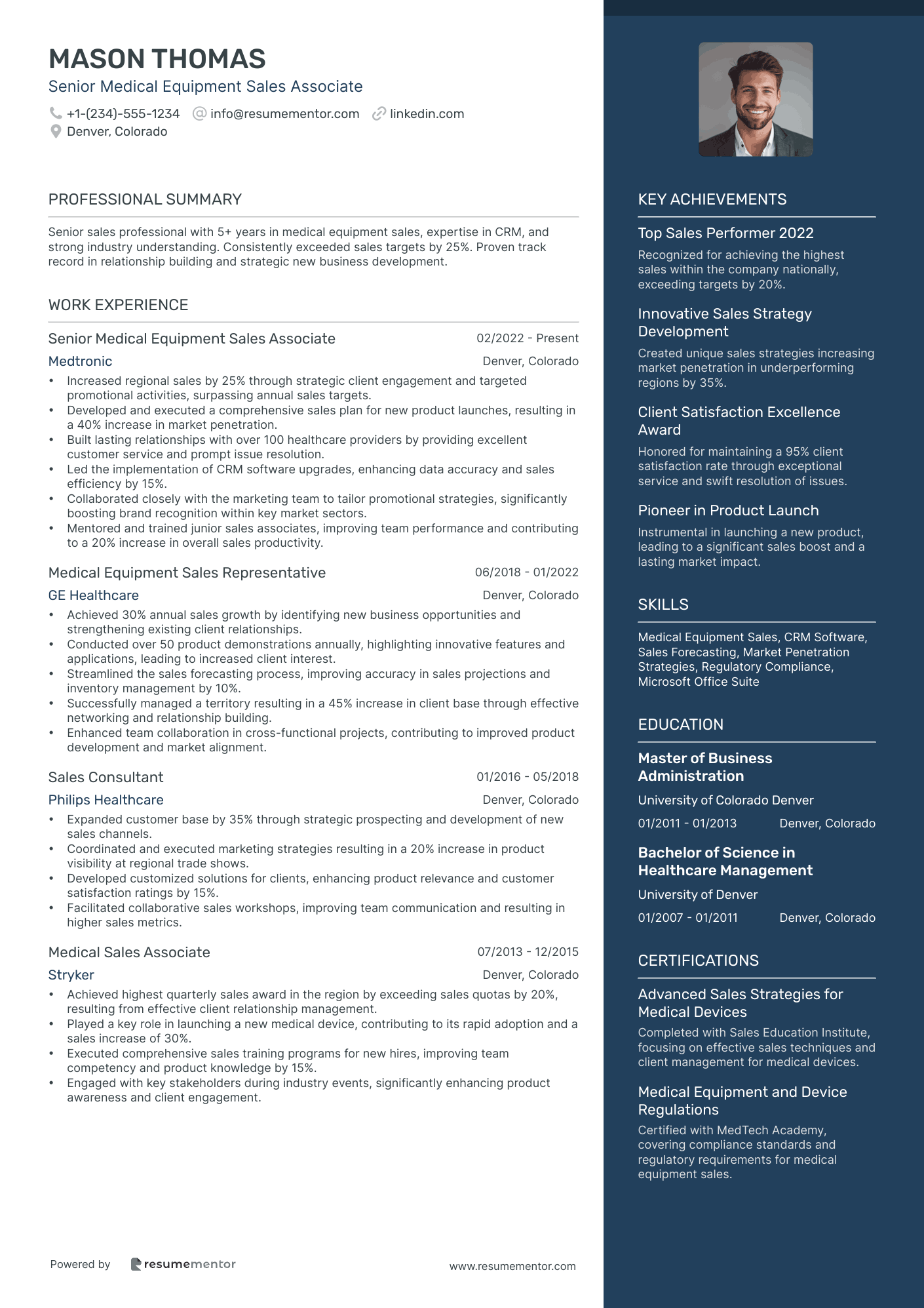 Senior Medical Equipment Sales Associate