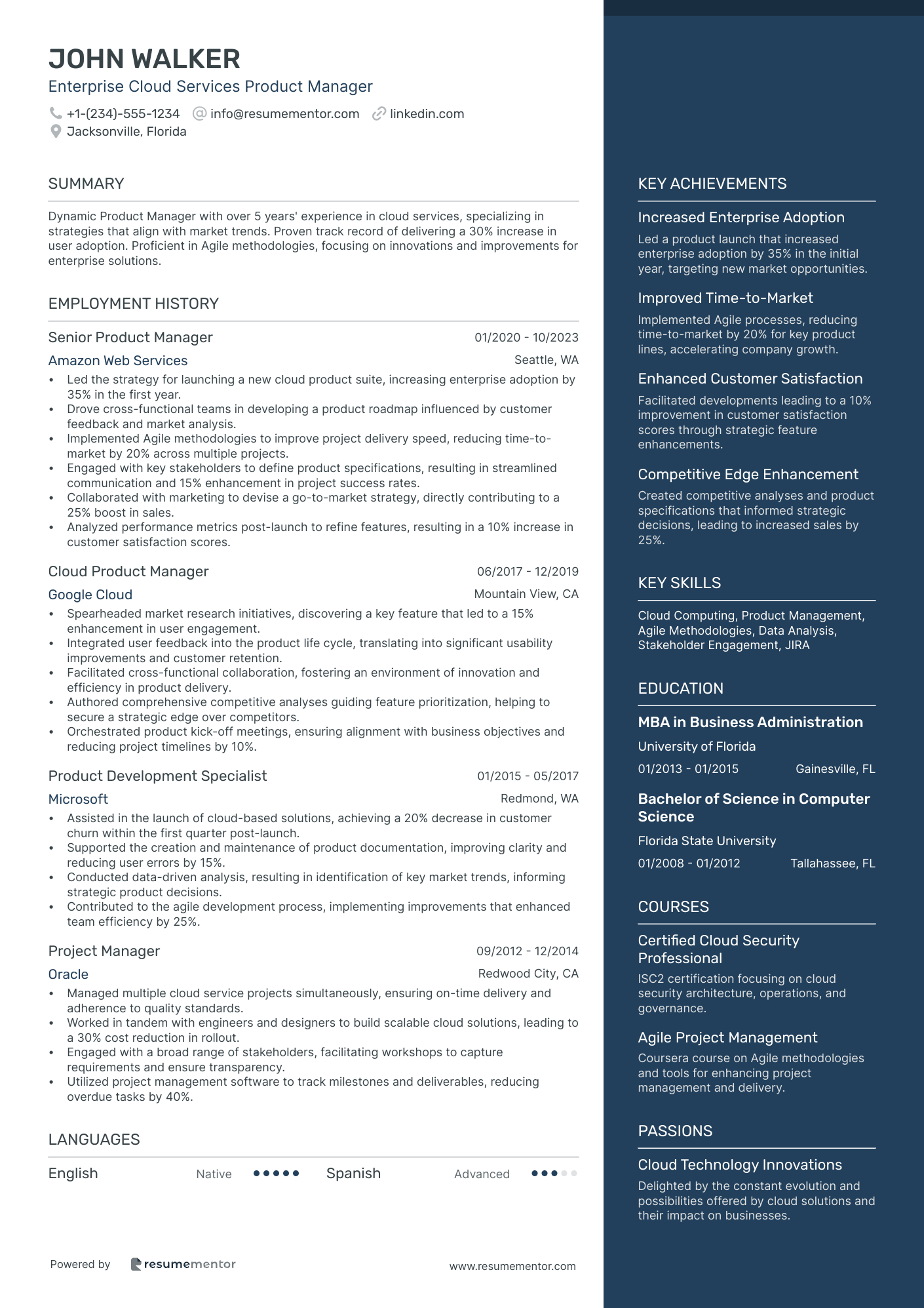 Enterprise Cloud Services Product Manager
