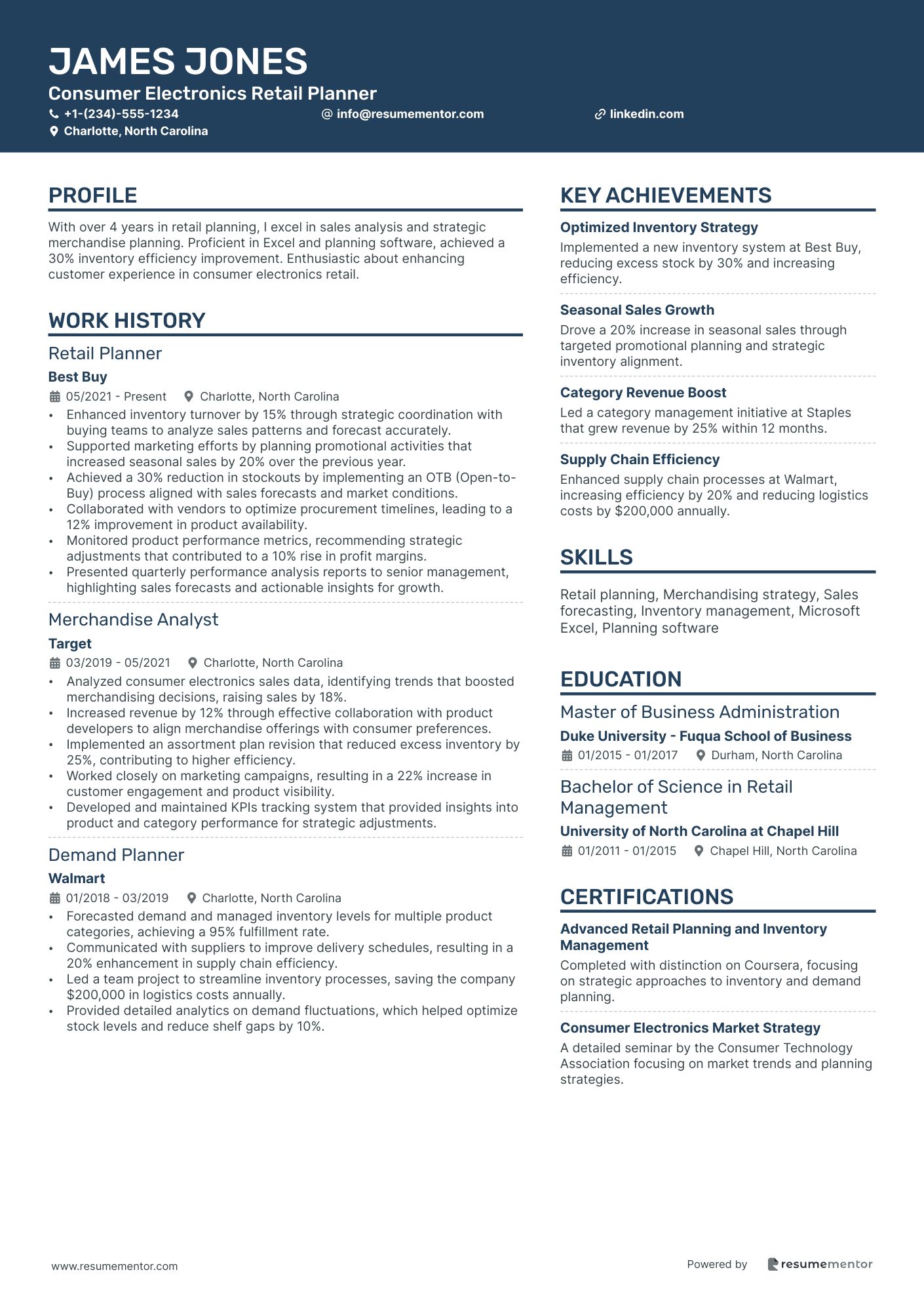 Consumer Electronics Retail Planner