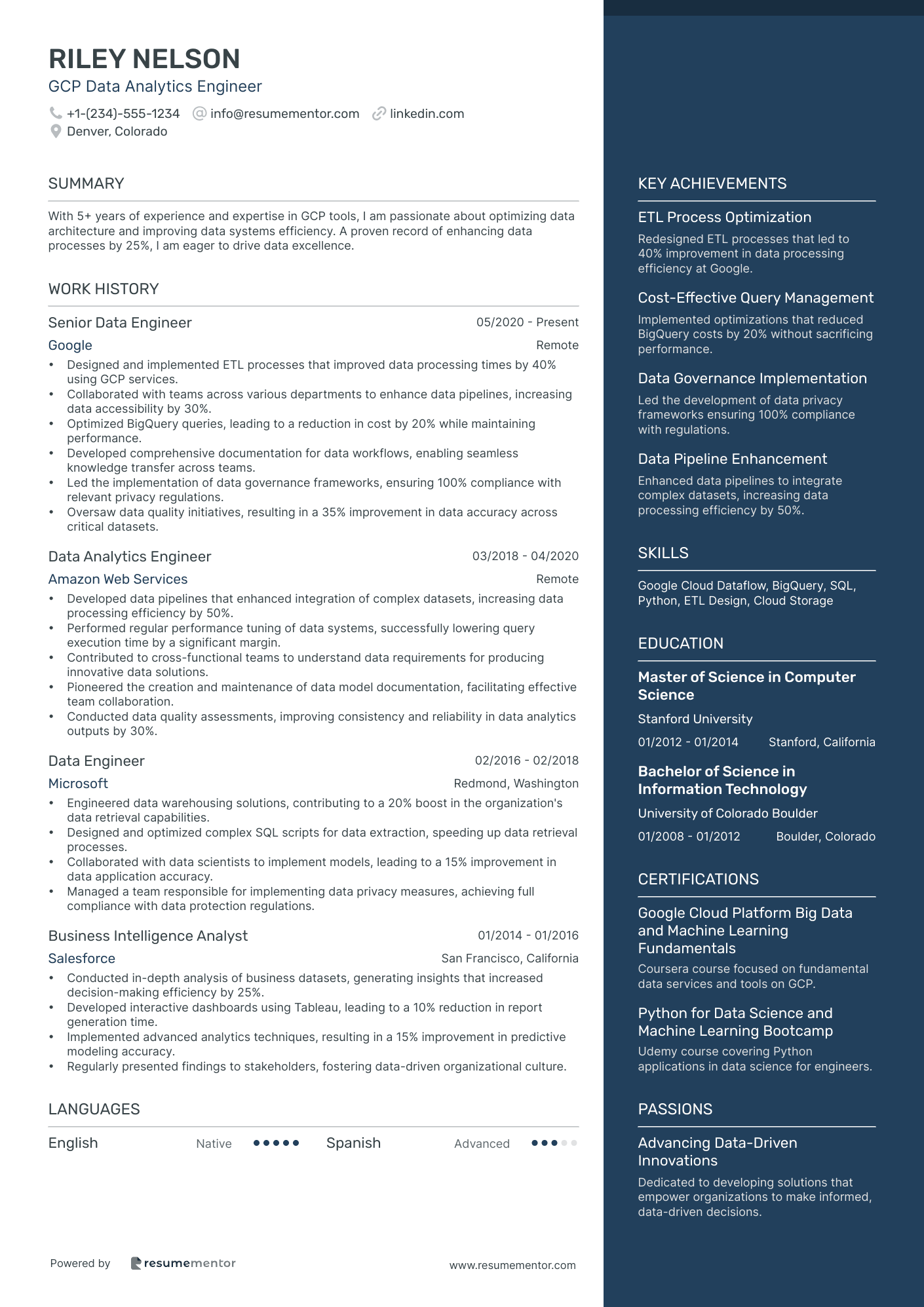 GCP Data Analytics Engineer