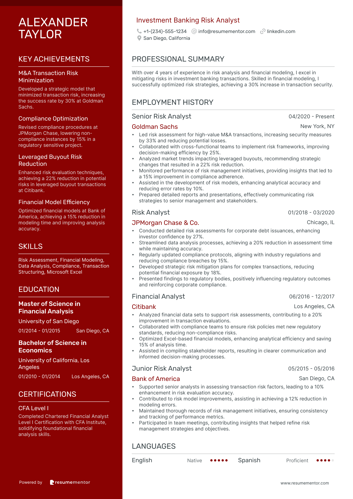 Investment Banking Risk Analyst