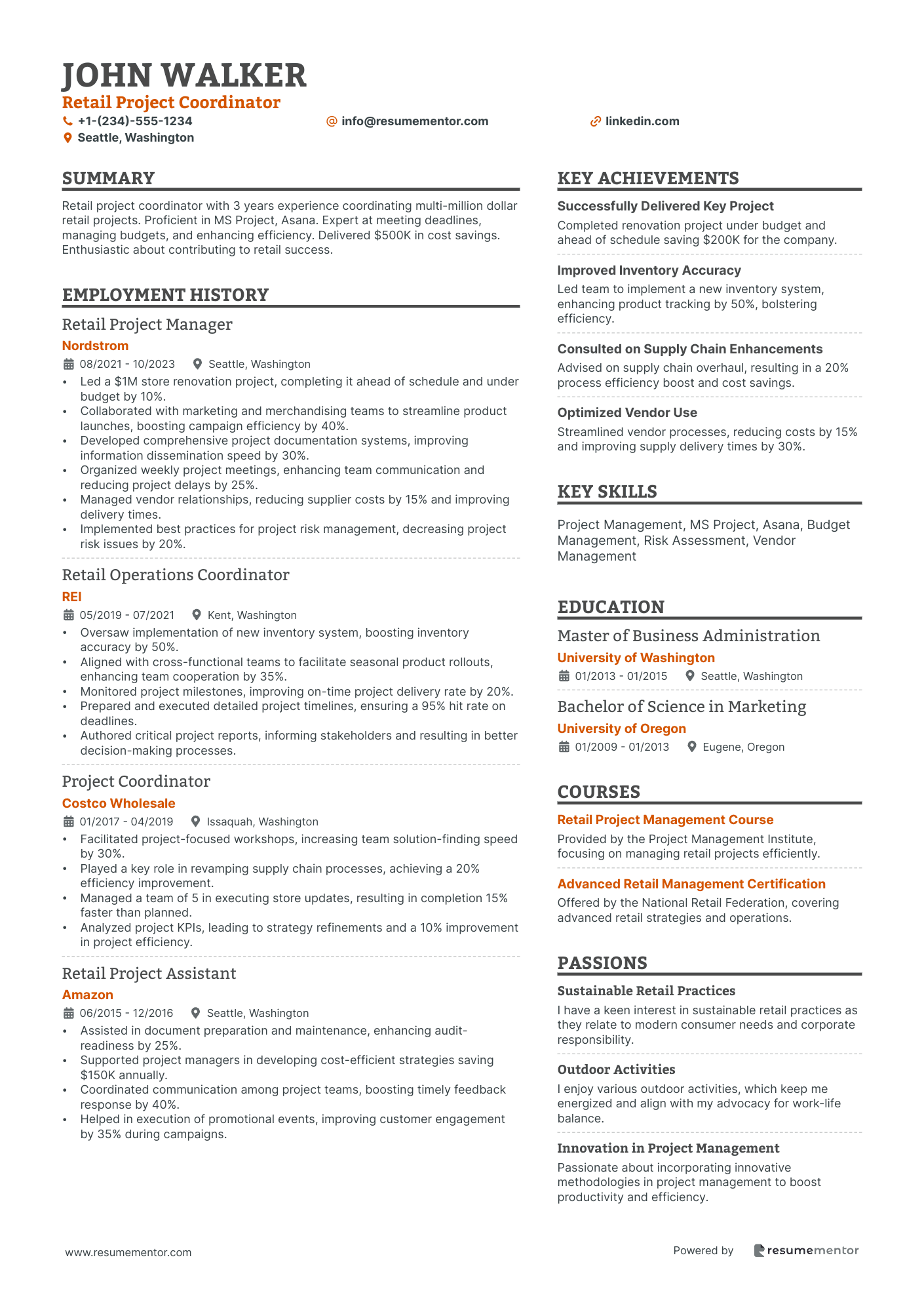 Retail Project Coordinator