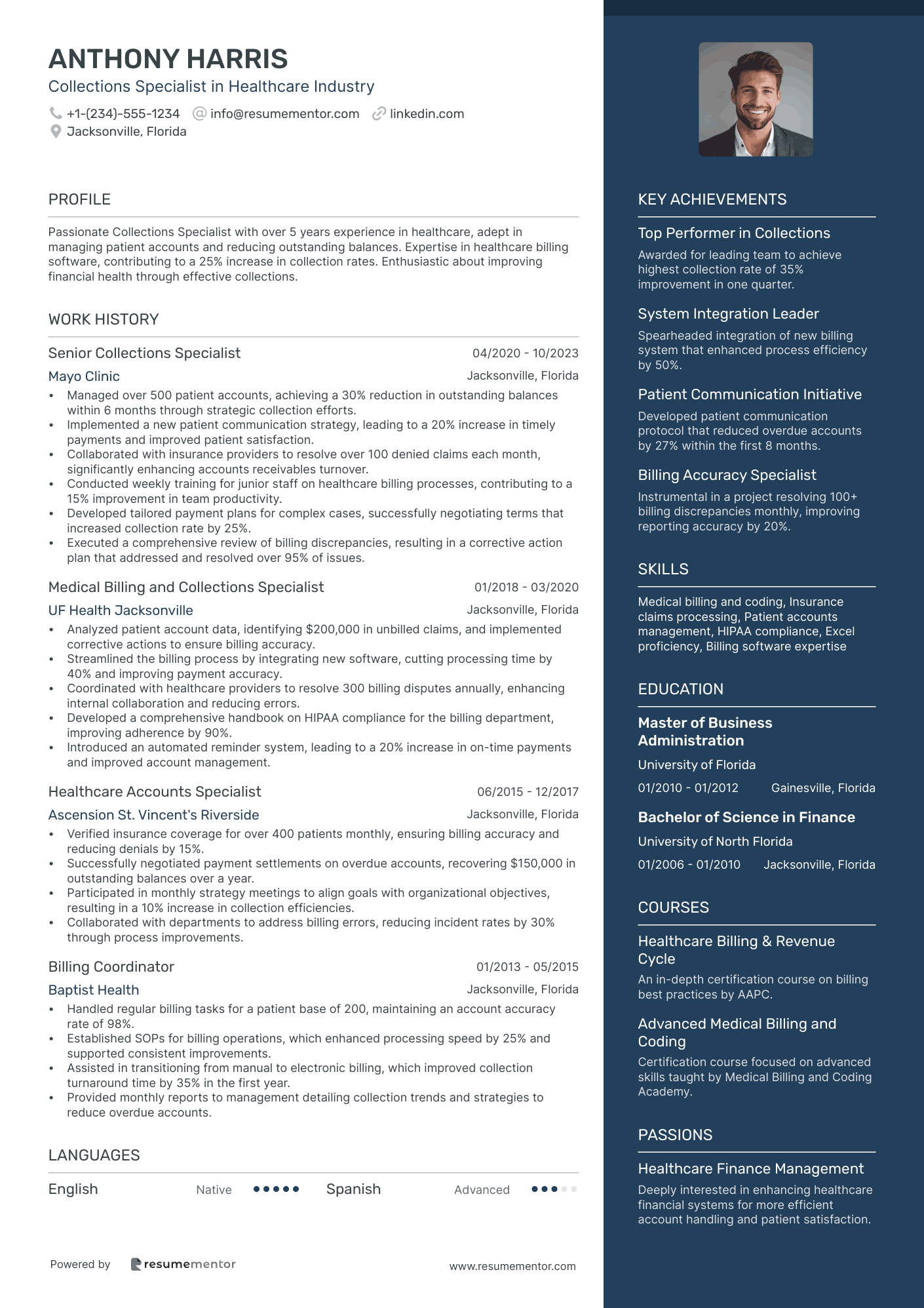 Collections Specialist in Healthcare Industry