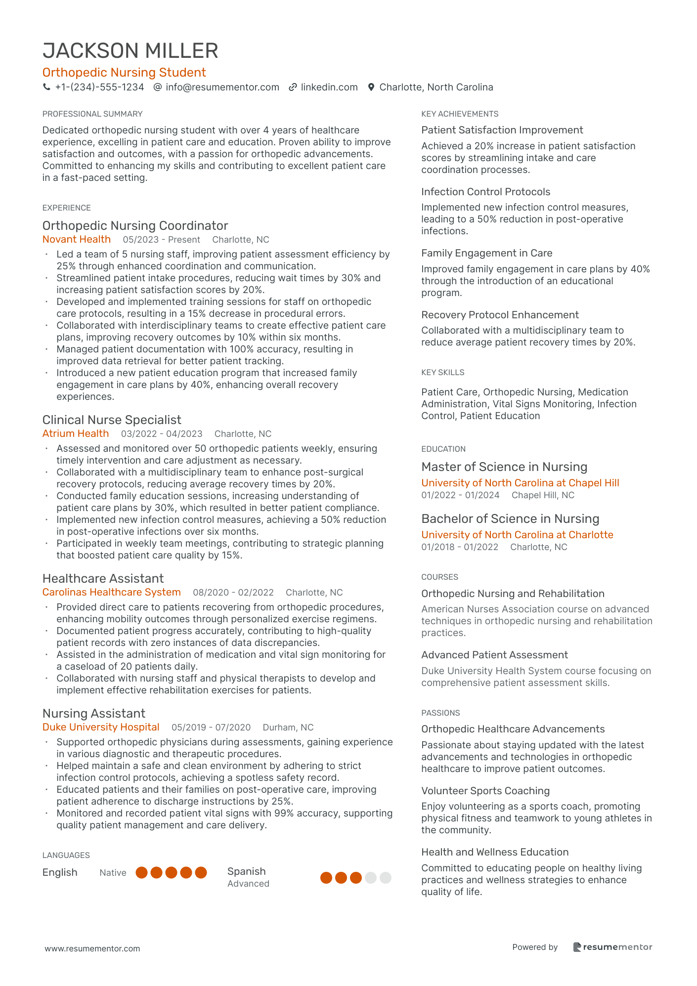 Orthopedic Nursing Student