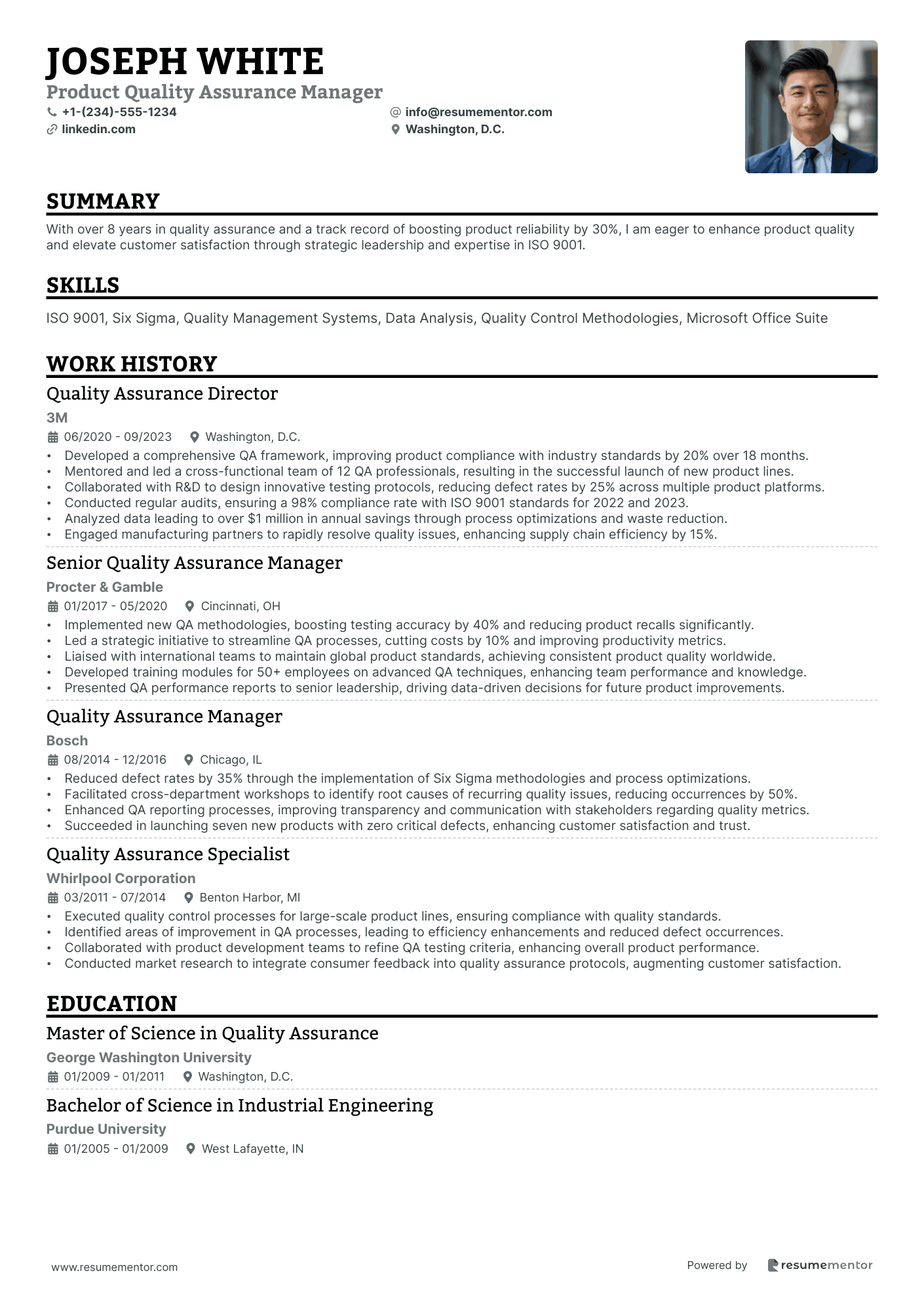 Product Quality Assurance Manager