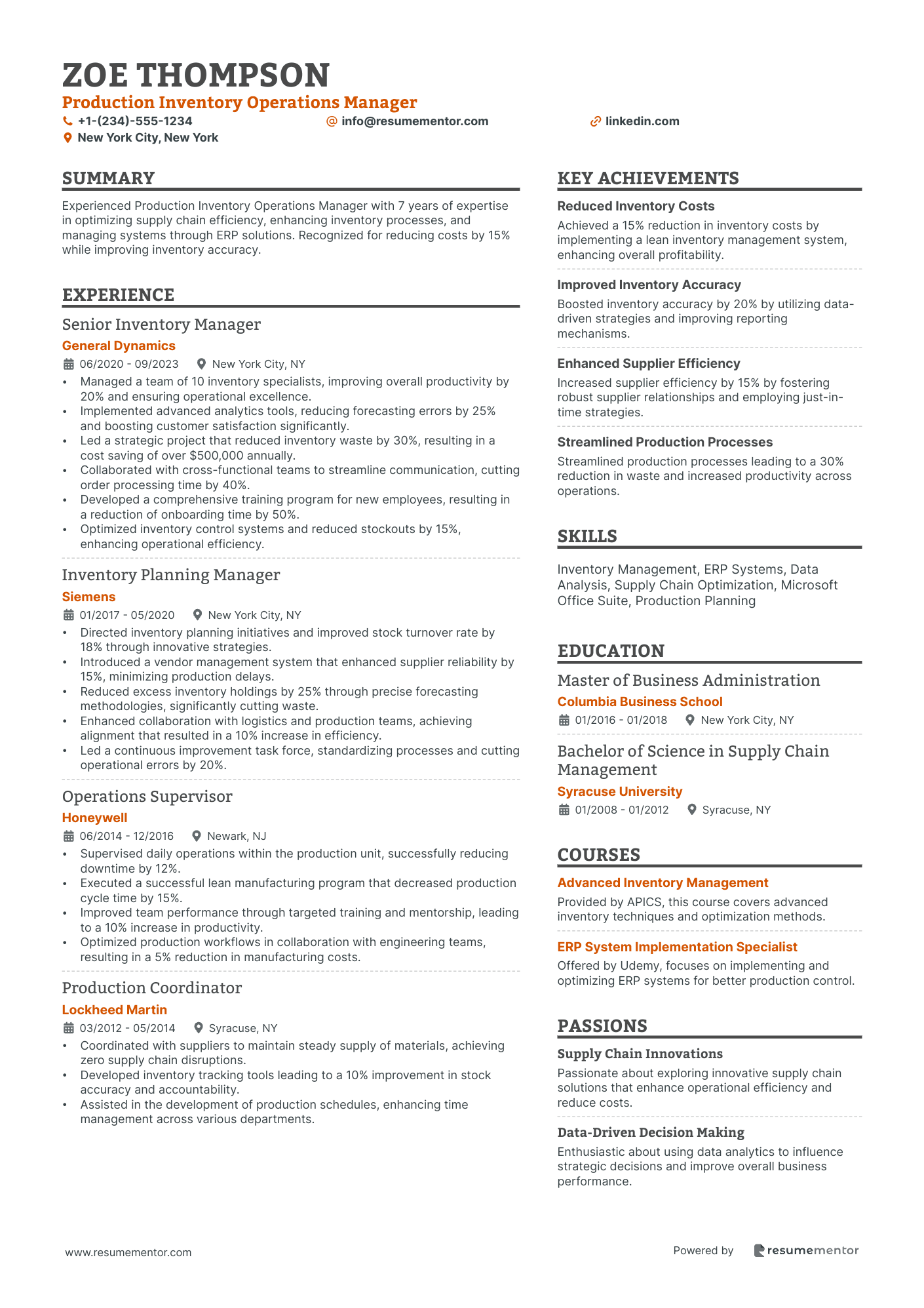 Production Inventory Operations Manager