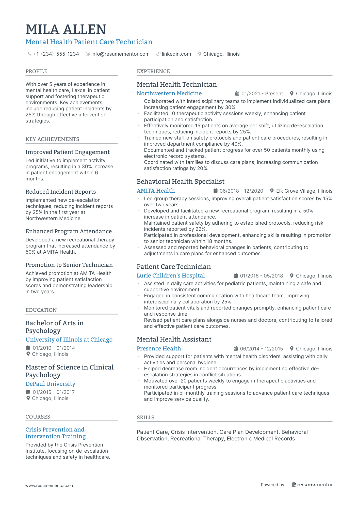 Mental Health Patient Care Technician