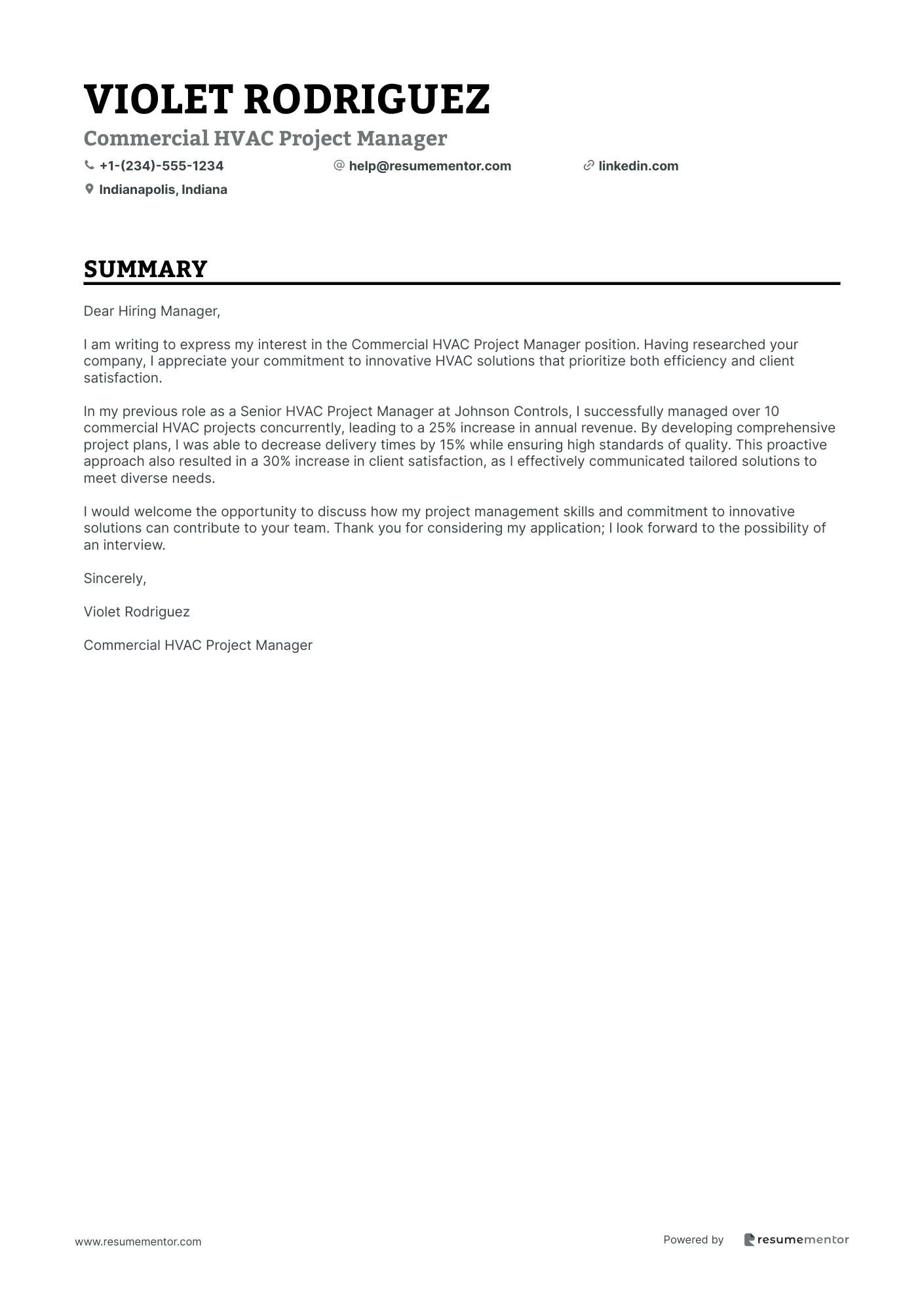 Commercial HVAC Project Manager
