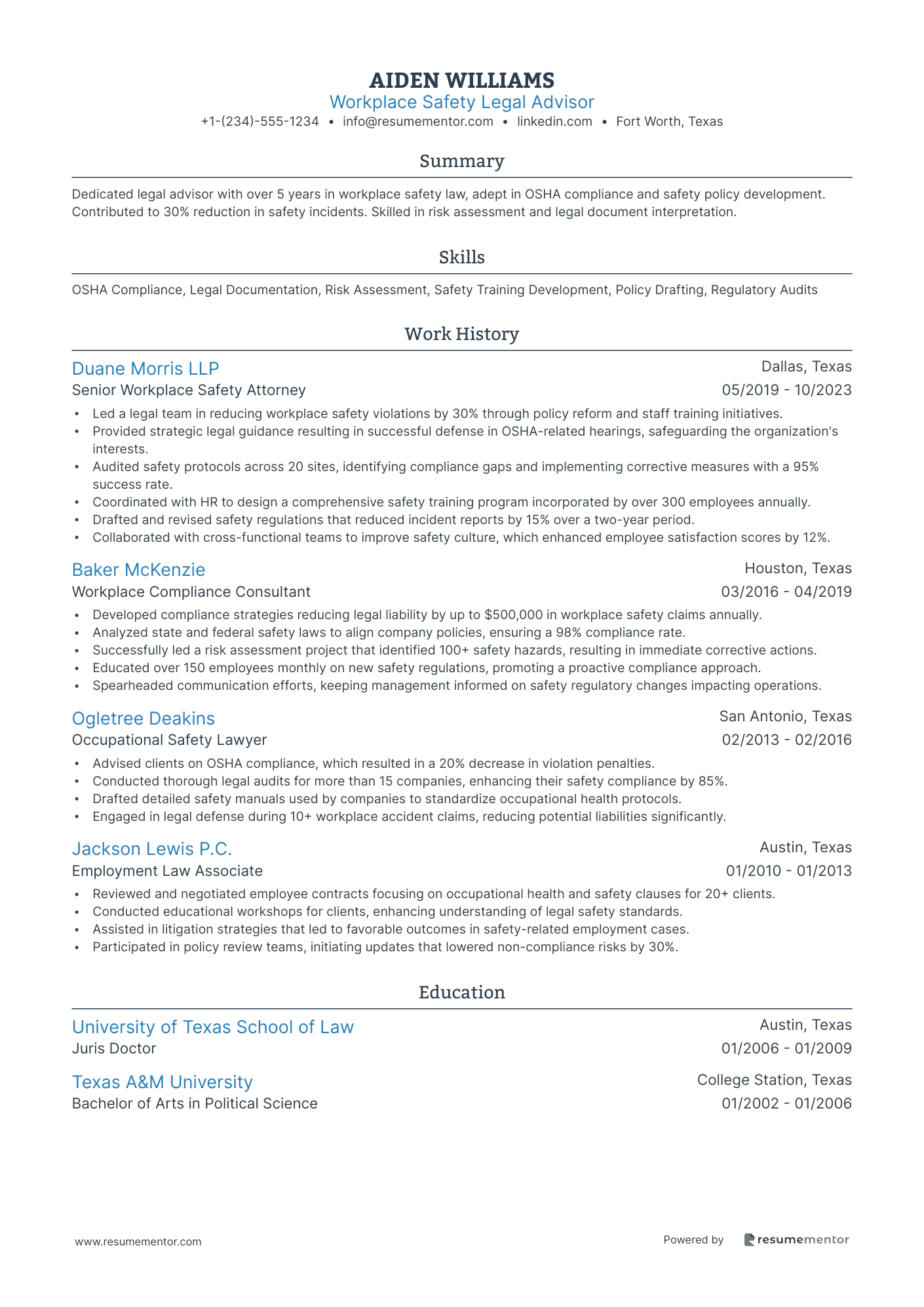 Workplace Safety Legal Advisor