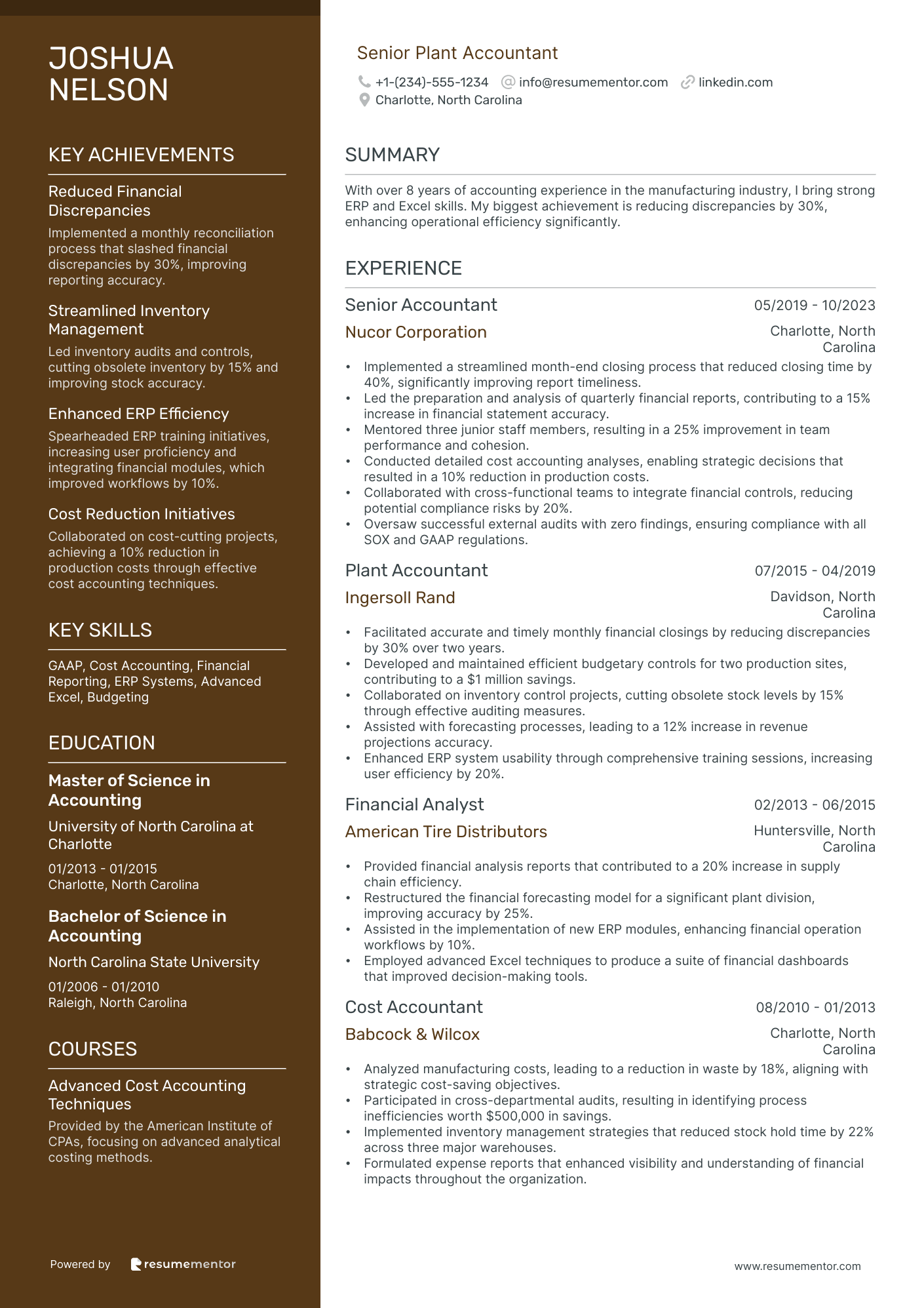 Senior Plant Accountant