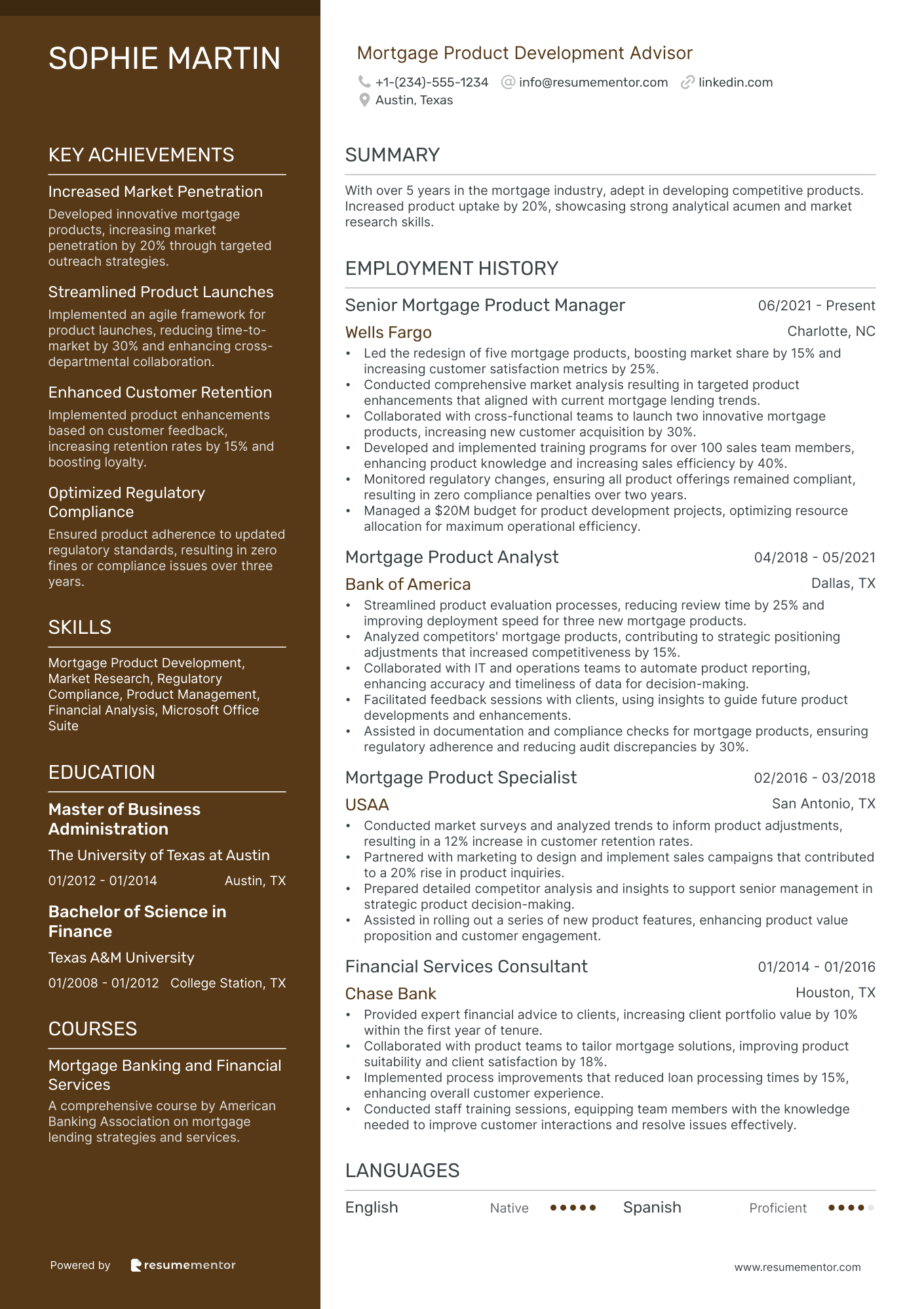 Mortgage Product Development Advisor
