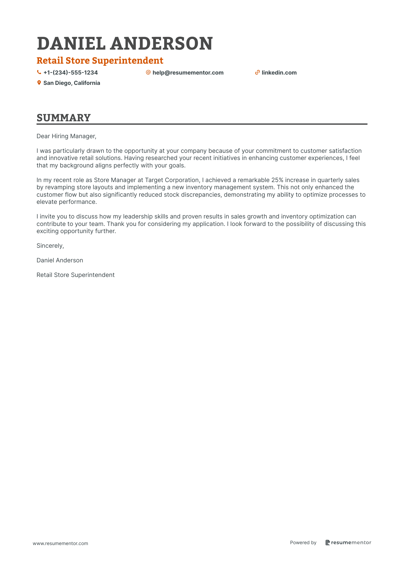 Retail Store Superintendent