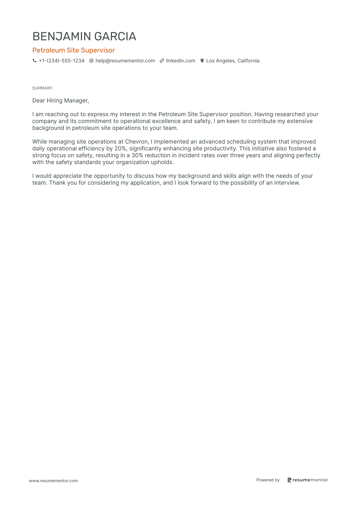 Petroleum Site Supervisor