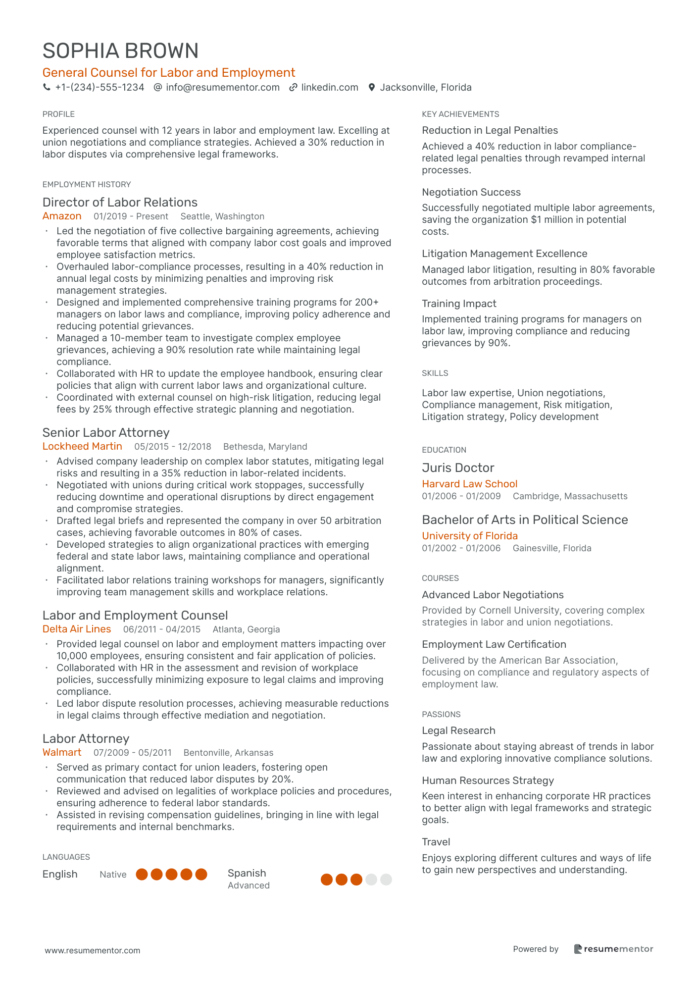 General Counsel for Labor and Employment