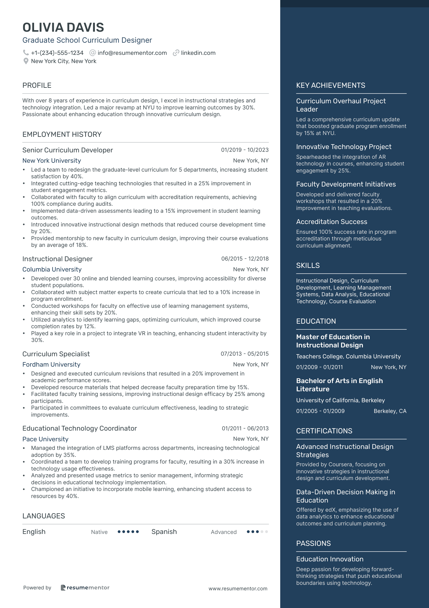 Graduate School Curriculum Designer
