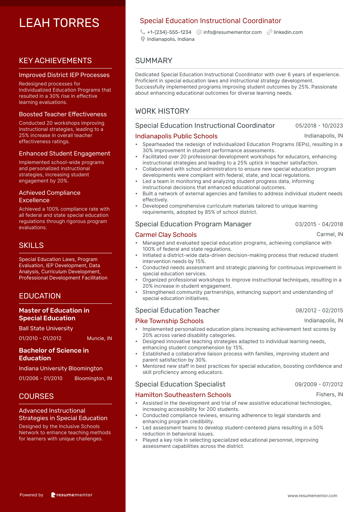 Special Education Instructional Coordinator