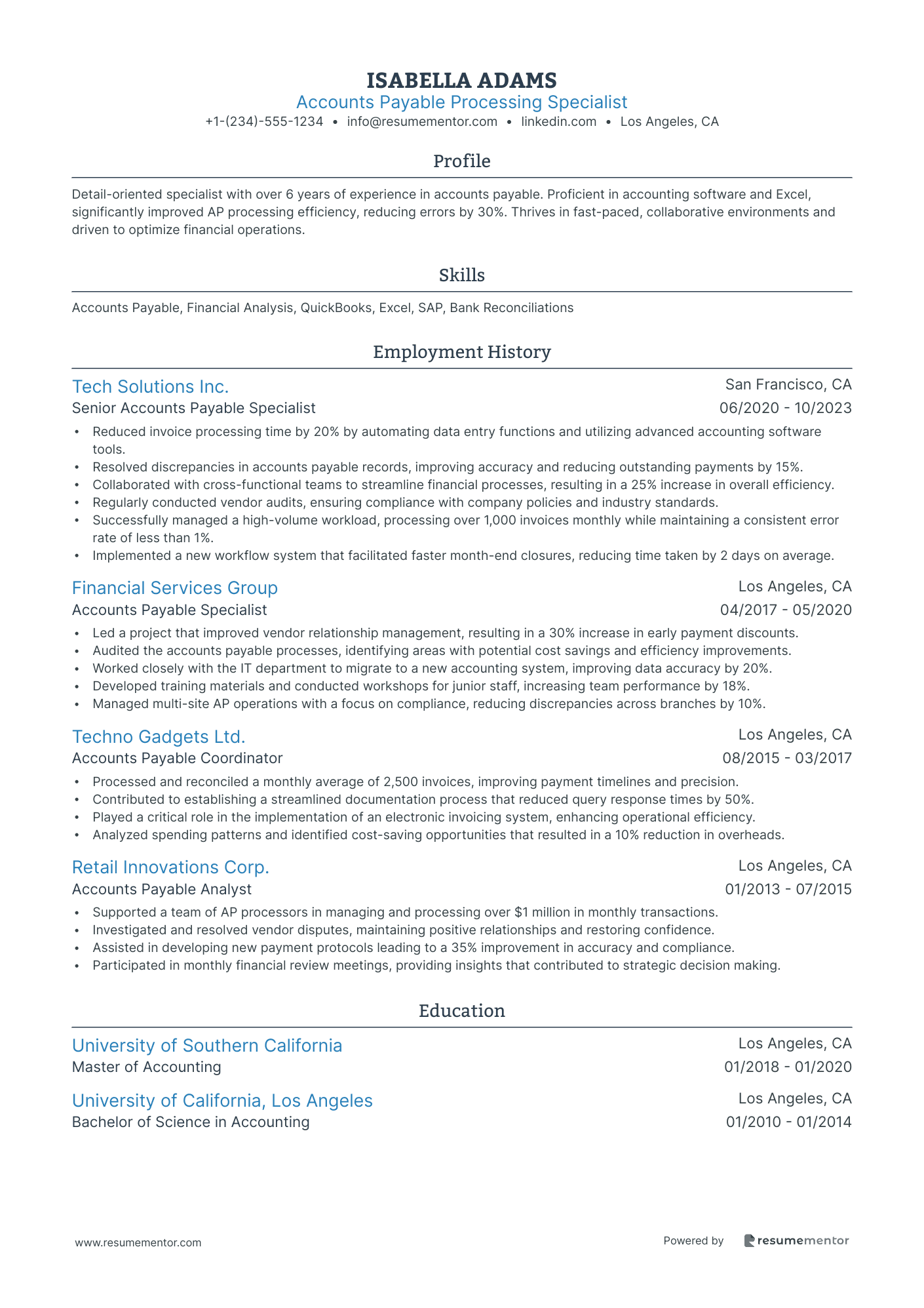 Accounts Payable Processing Specialist