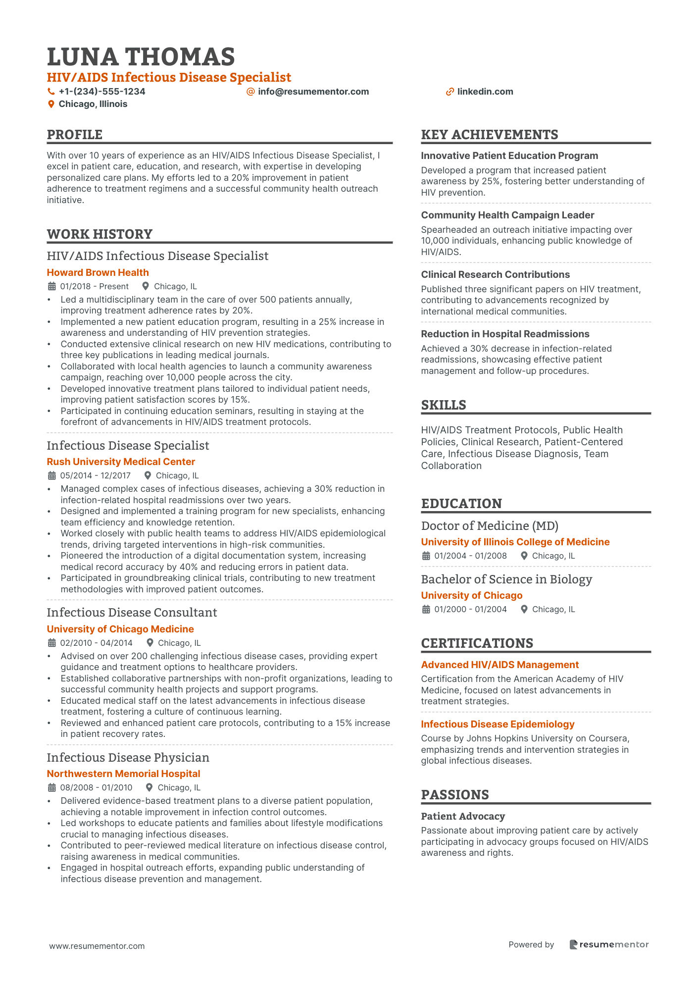 HIV/AIDS Infectious Disease Specialist
