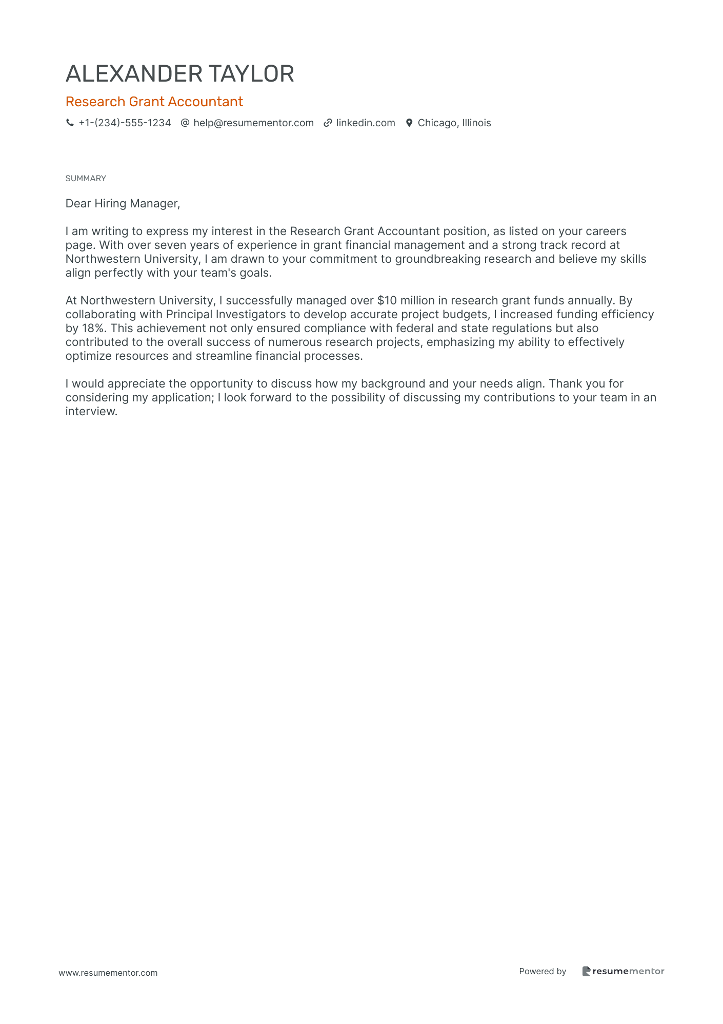 Research Grant Accountant