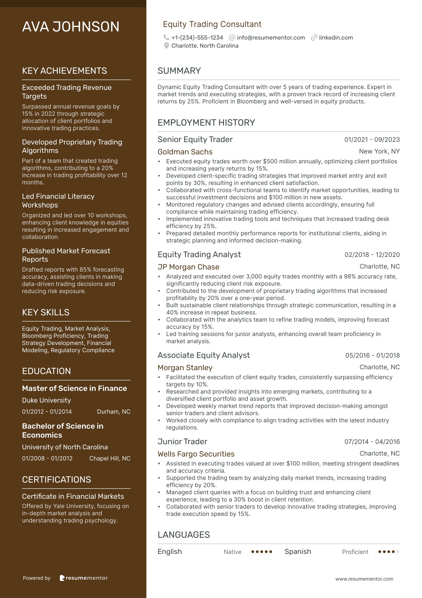 Equity Trading Consultant