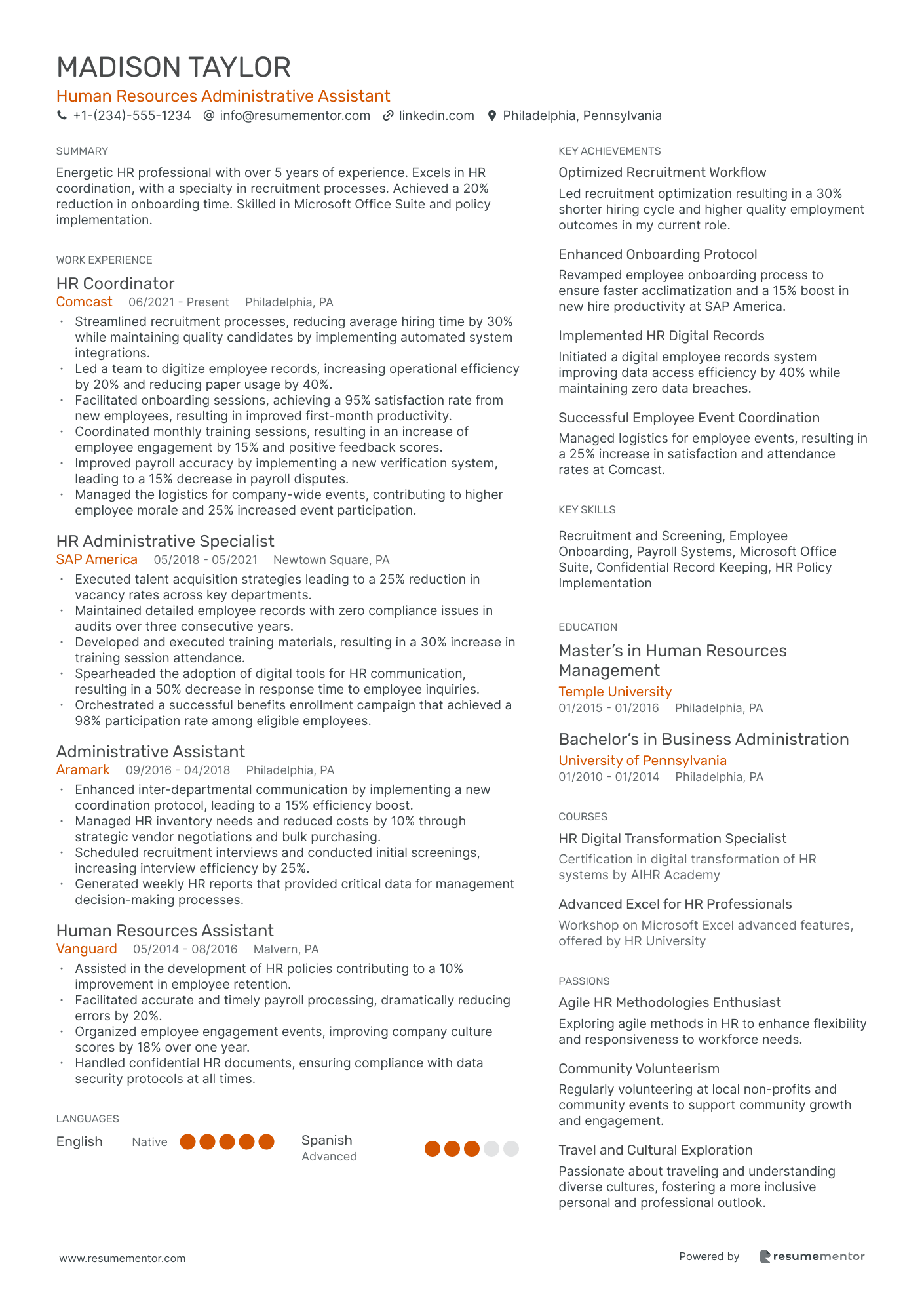 Human Resources Administrative Assistant