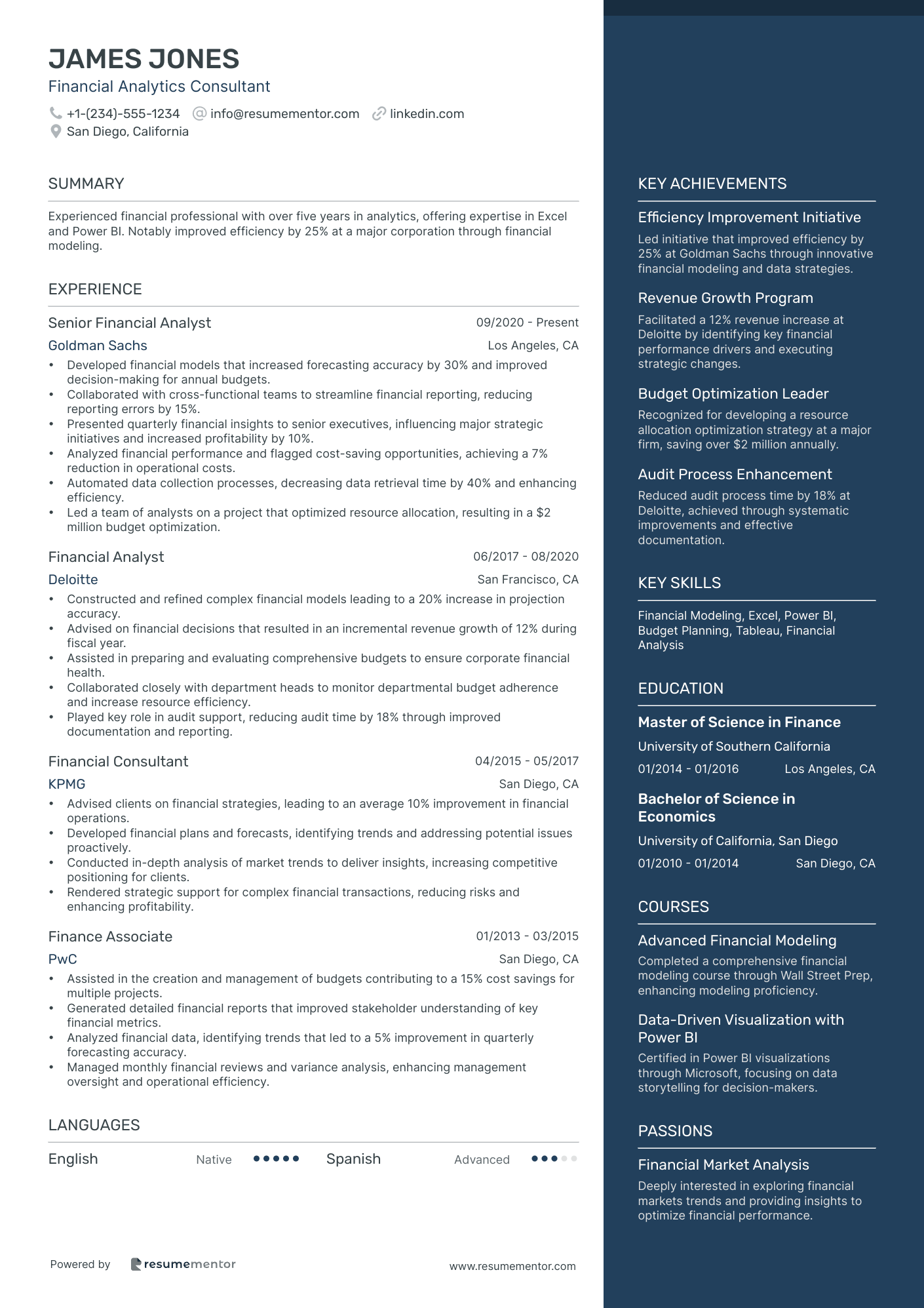 Financial Analytics Consultant