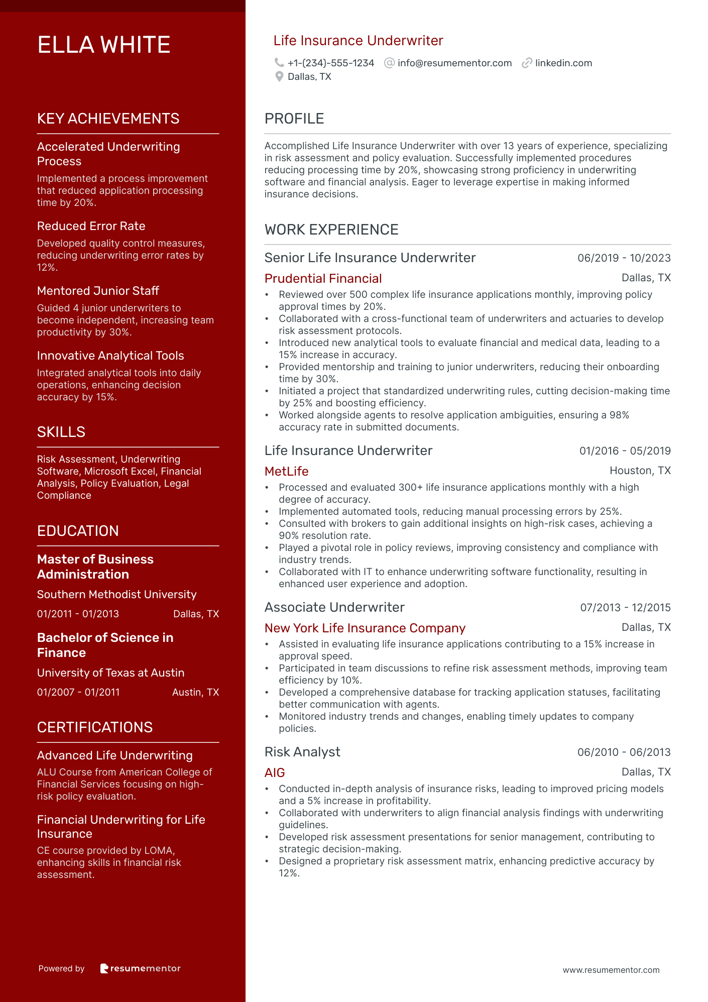 Life Insurance Underwriter
