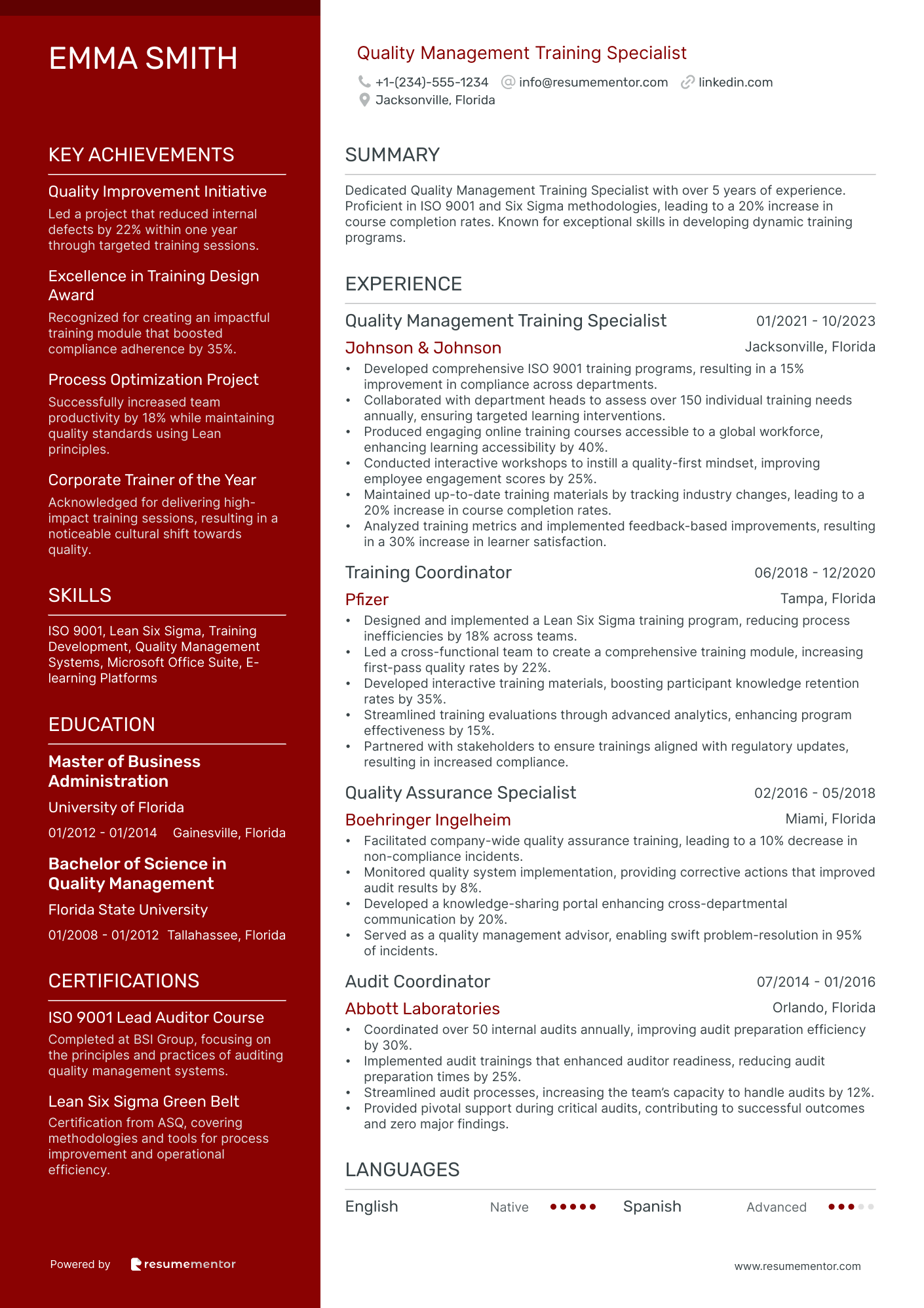 Quality Management Training Specialist