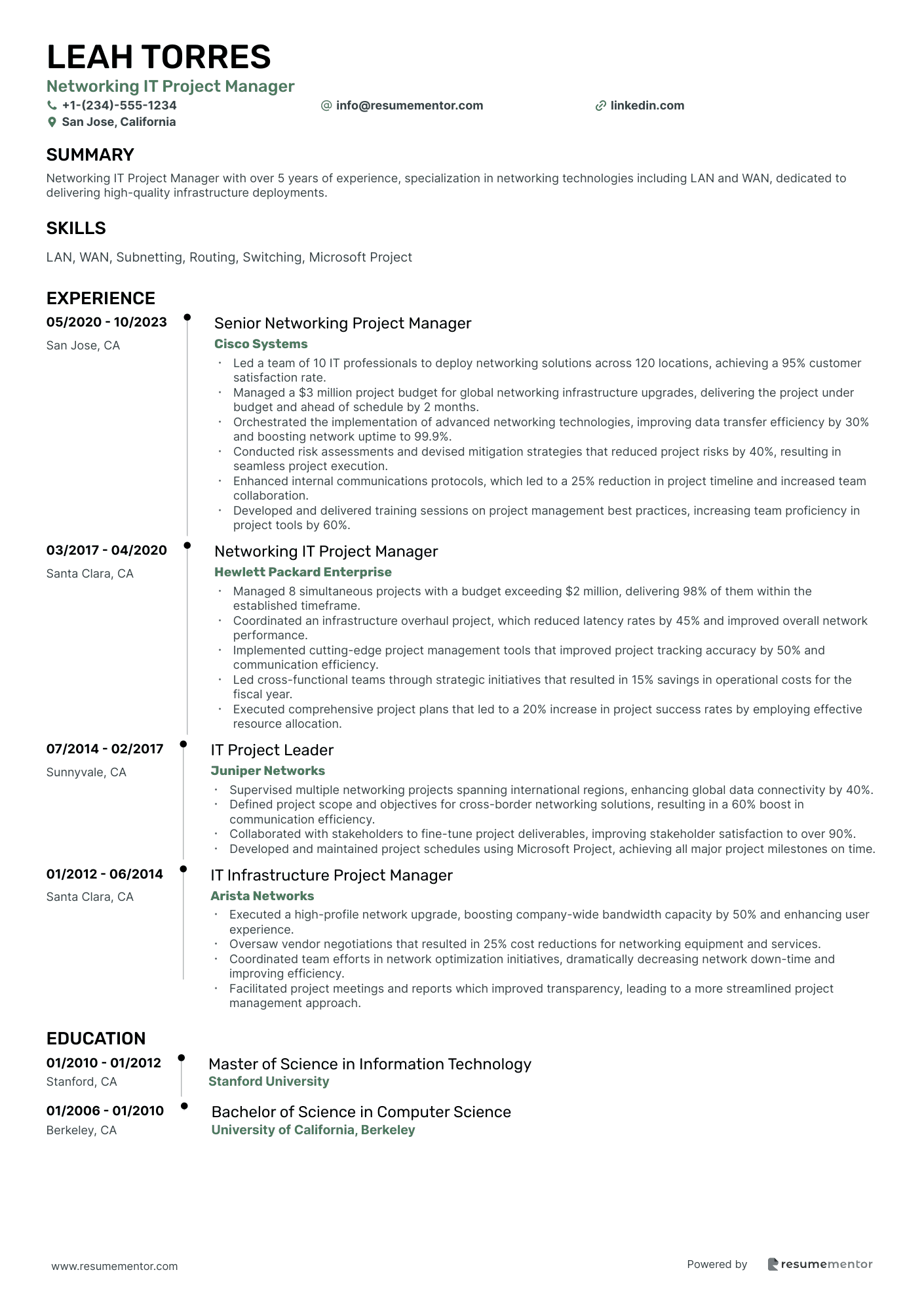 Networking IT Project Manager