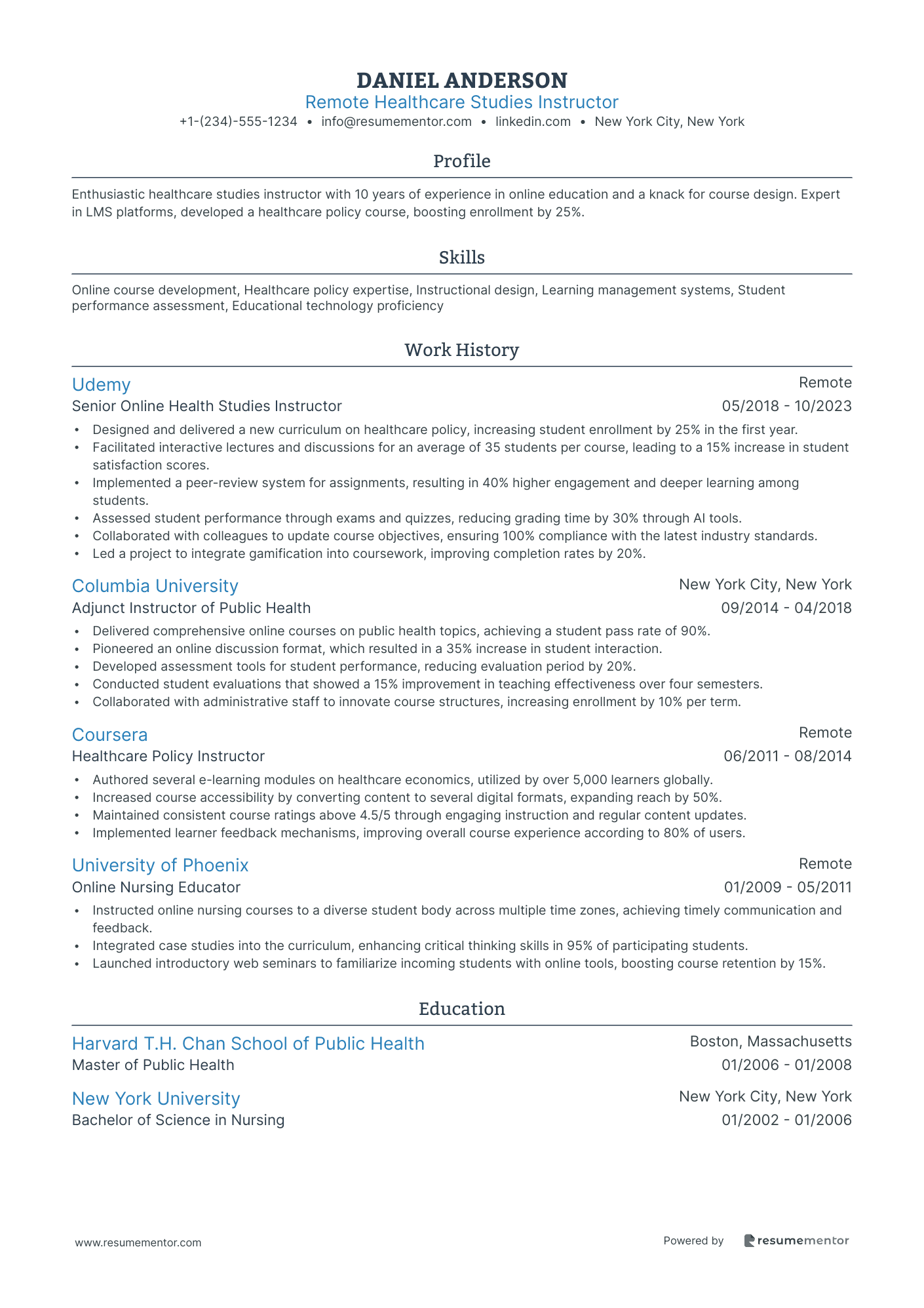 Remote Healthcare Studies Instructor