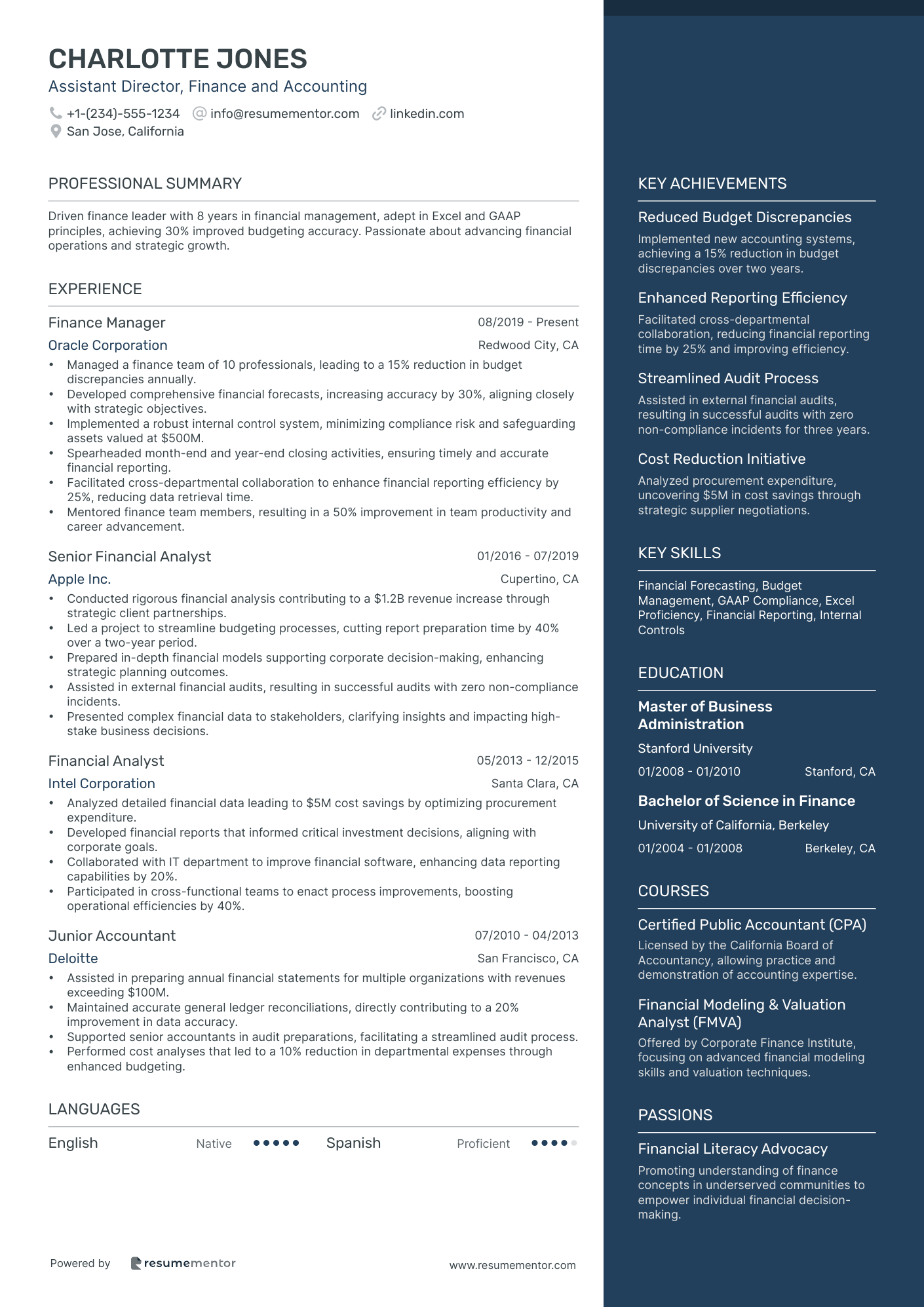 Assistant Director, Finance and Accounting