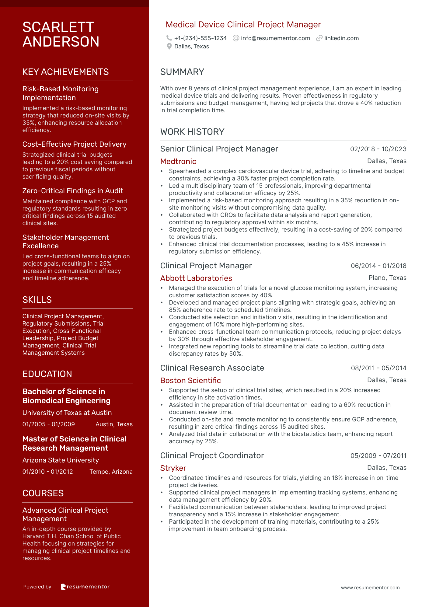 Medical Device Clinical Project Manager
