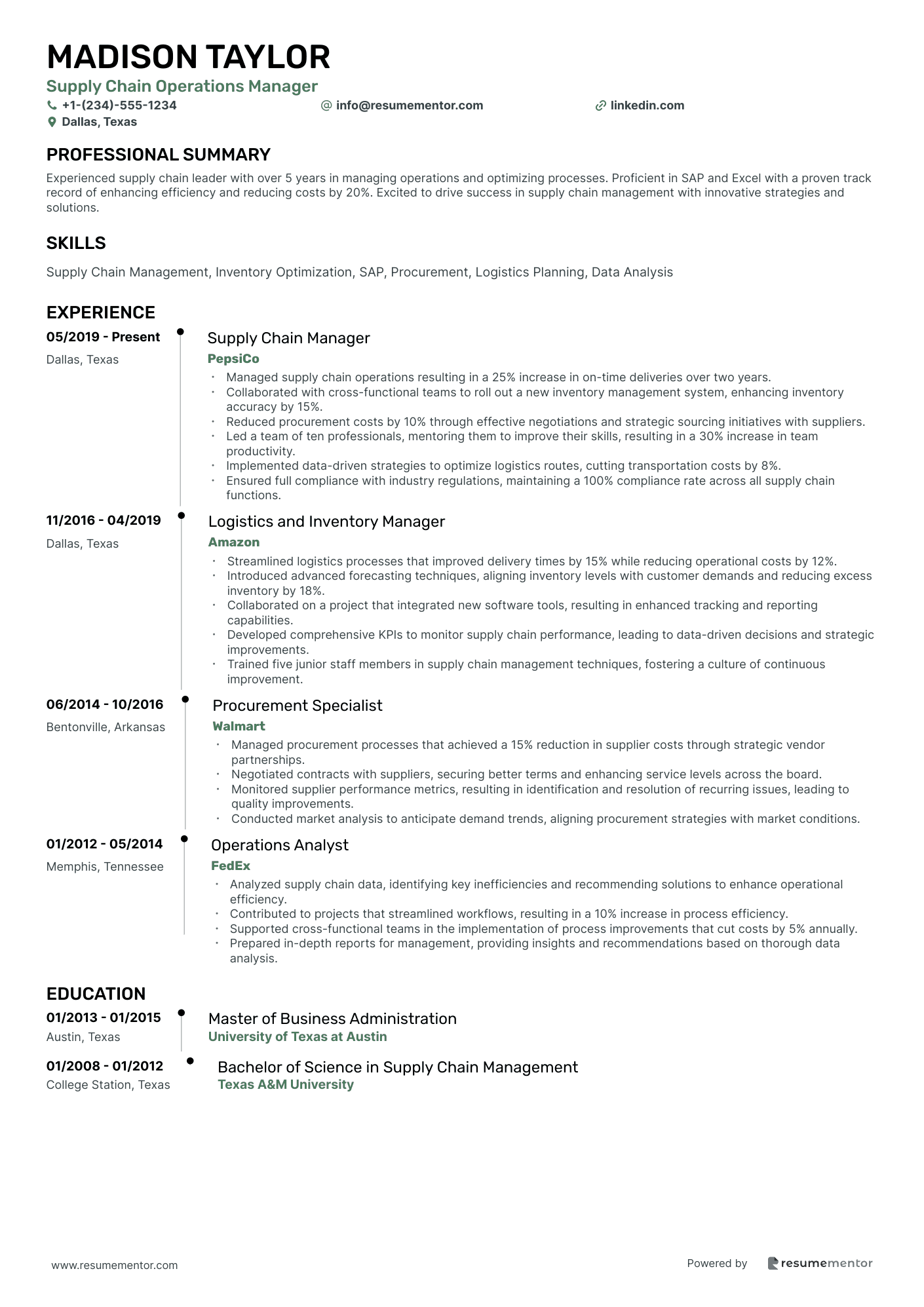 Supply Chain Operations Manager