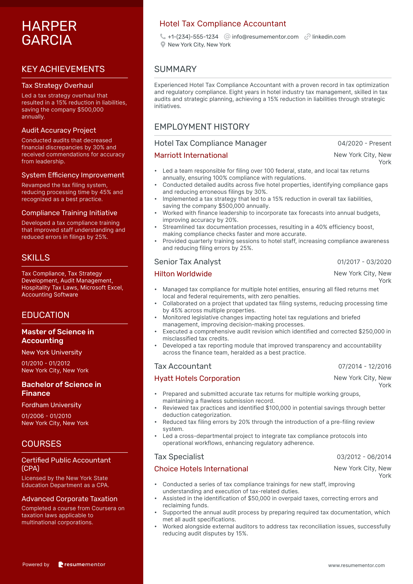 Hotel Tax Compliance Accountant