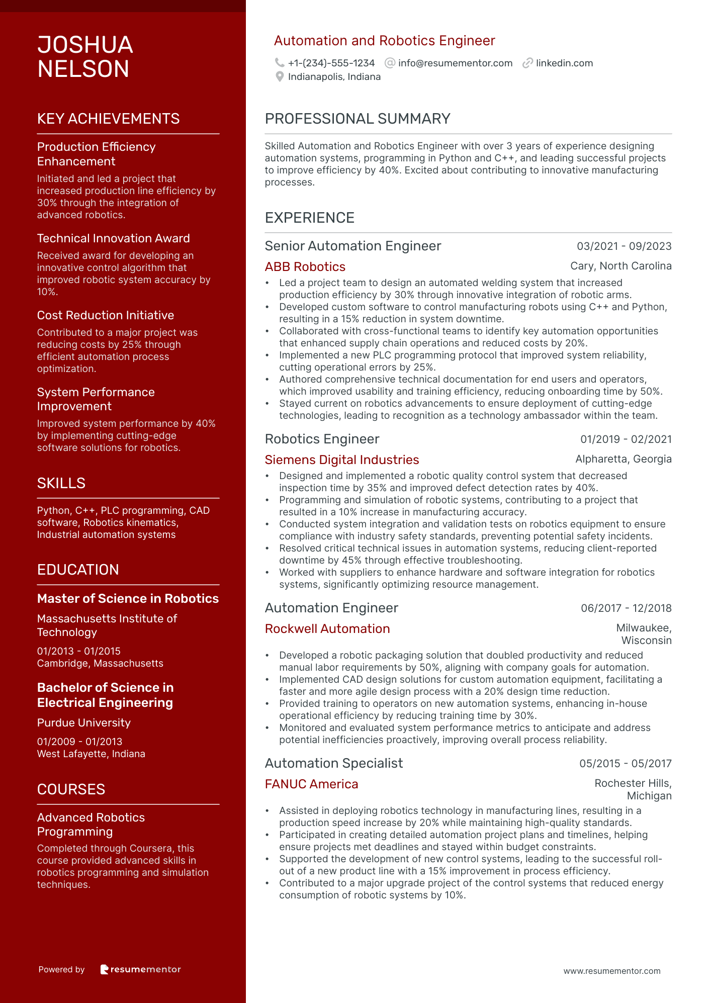 Automation and Robotics Engineer