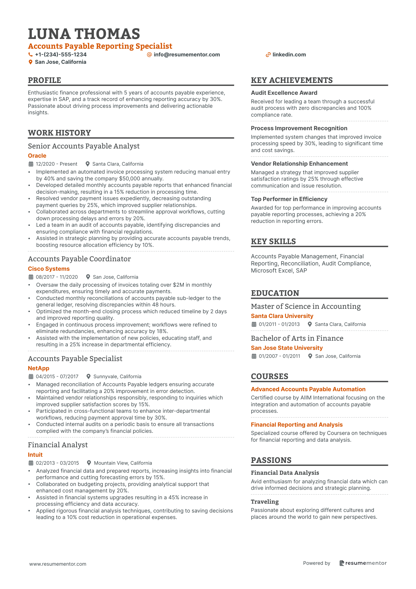 Accounts Payable Reporting Specialist