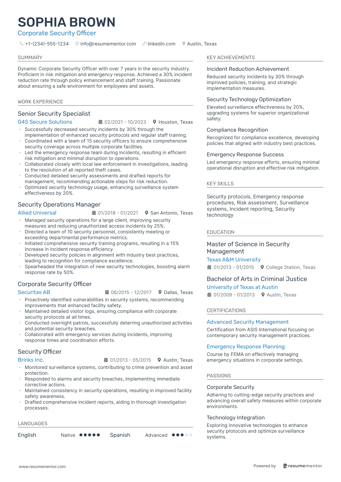 Corporate Security Officer
