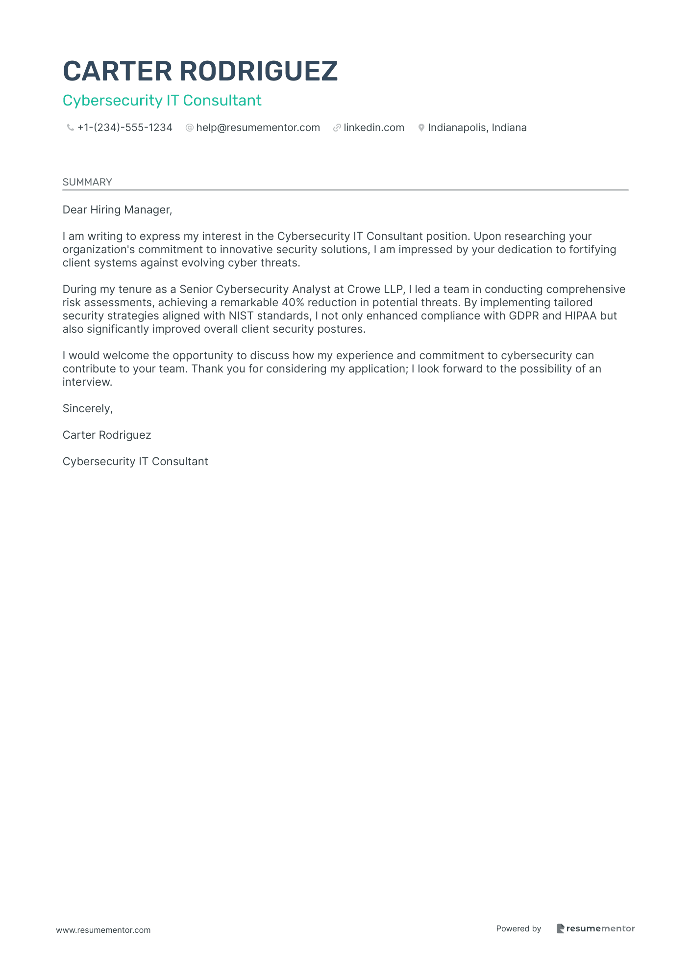 Cybersecurity IT Consultant
