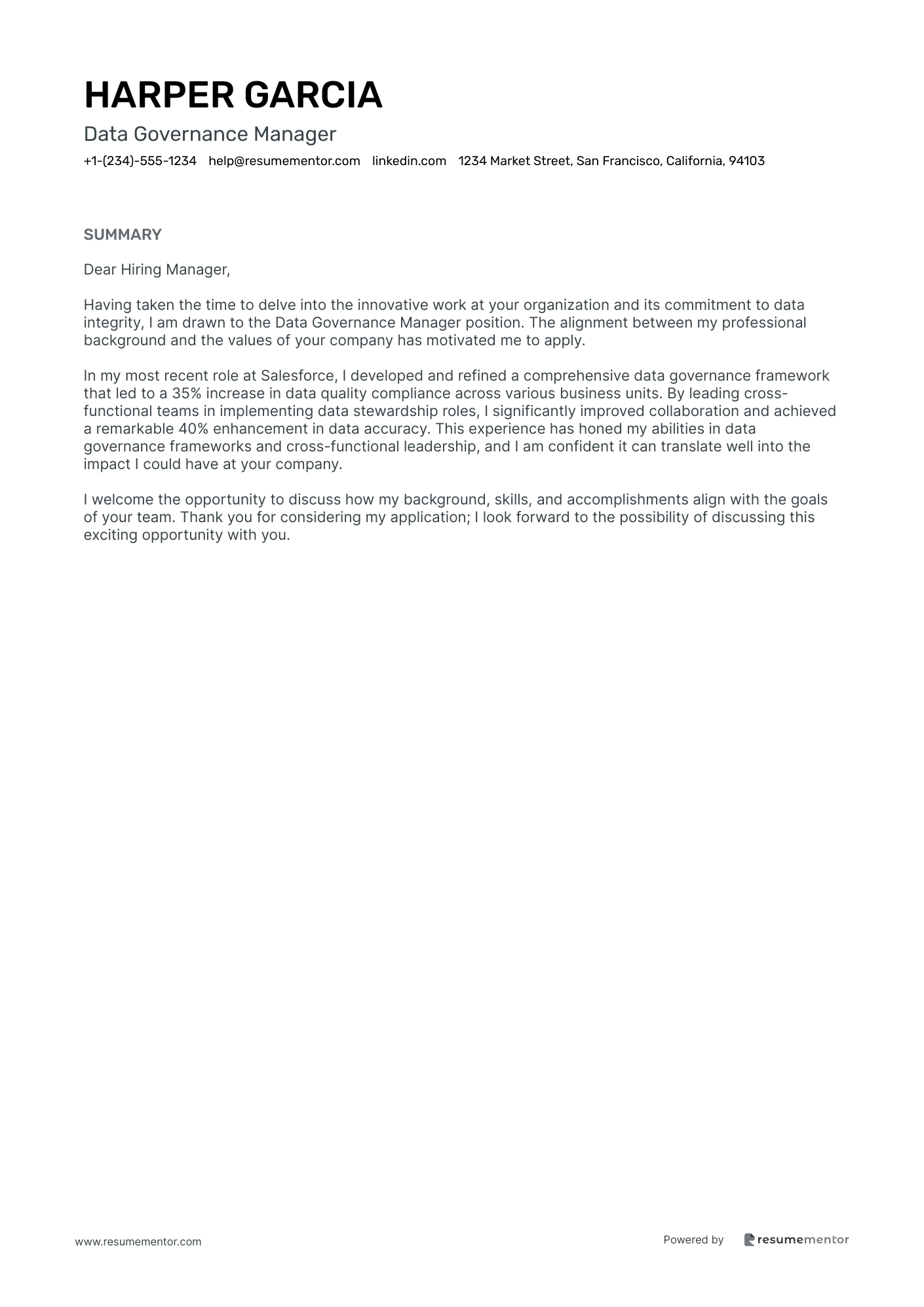 Data Governance Manager