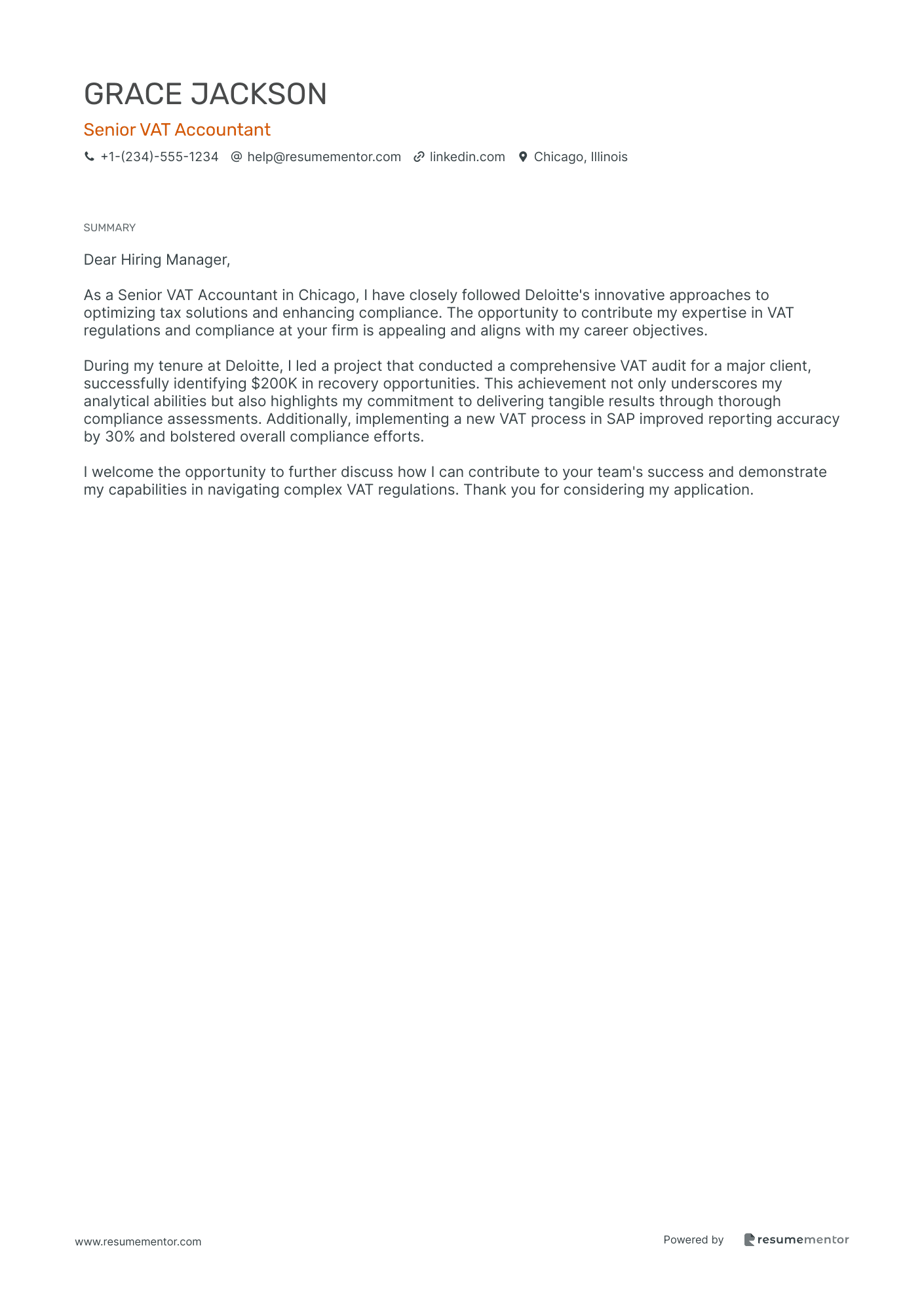 Senior VAT Accountant