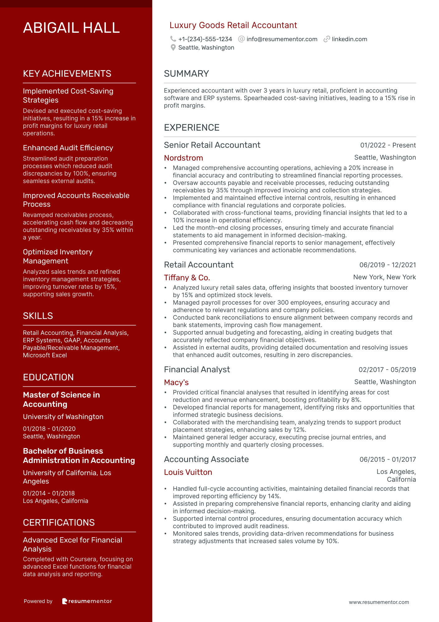 Luxury Goods Retail Accountant