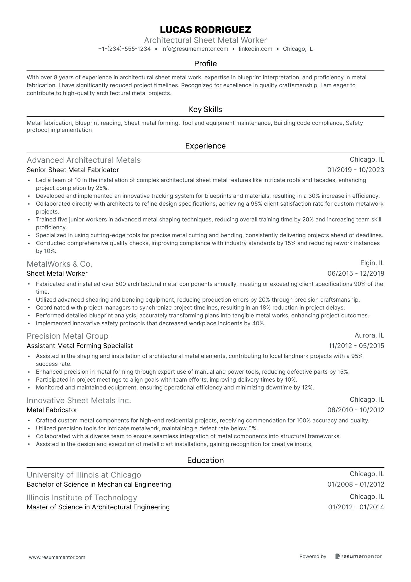 Architectural Sheet Metal Worker